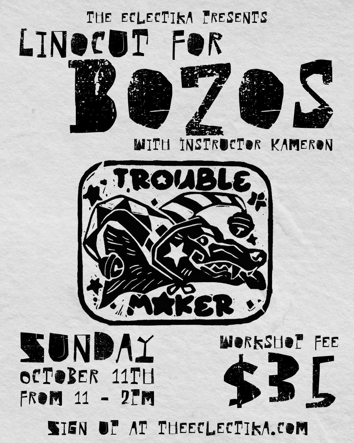 Linocut for Bozos - Workshop Fee