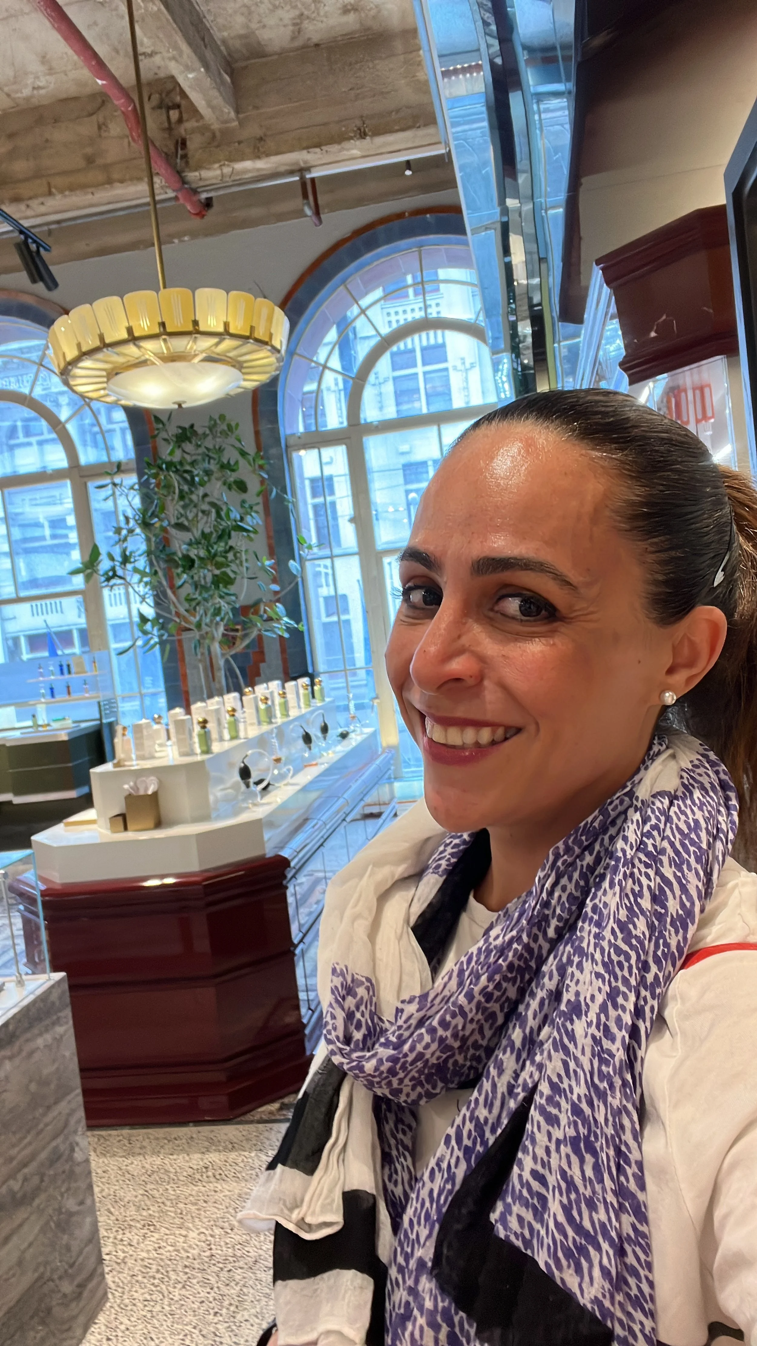 Founder Fatima Sampayo at the Cycles of Life counter at MECCA Bourke Street in Melbourne