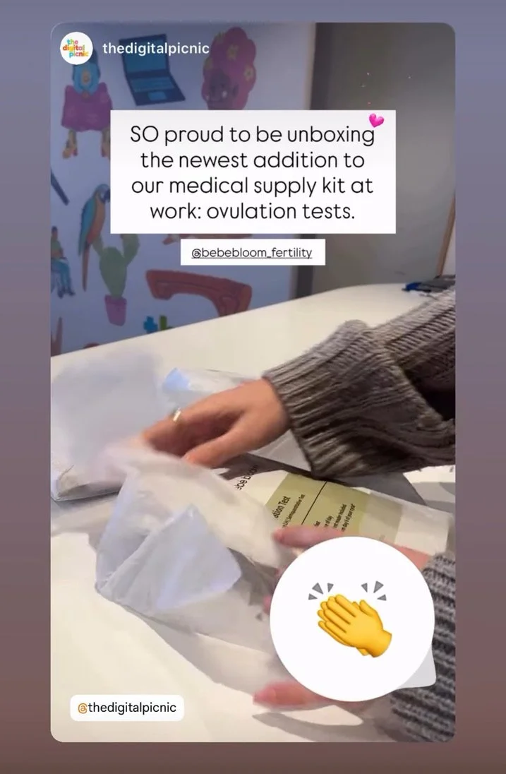 The Digital Picnic story: So proud to be unboxing the newest addition to our medical supply kit at work—@bébébloom_fertility