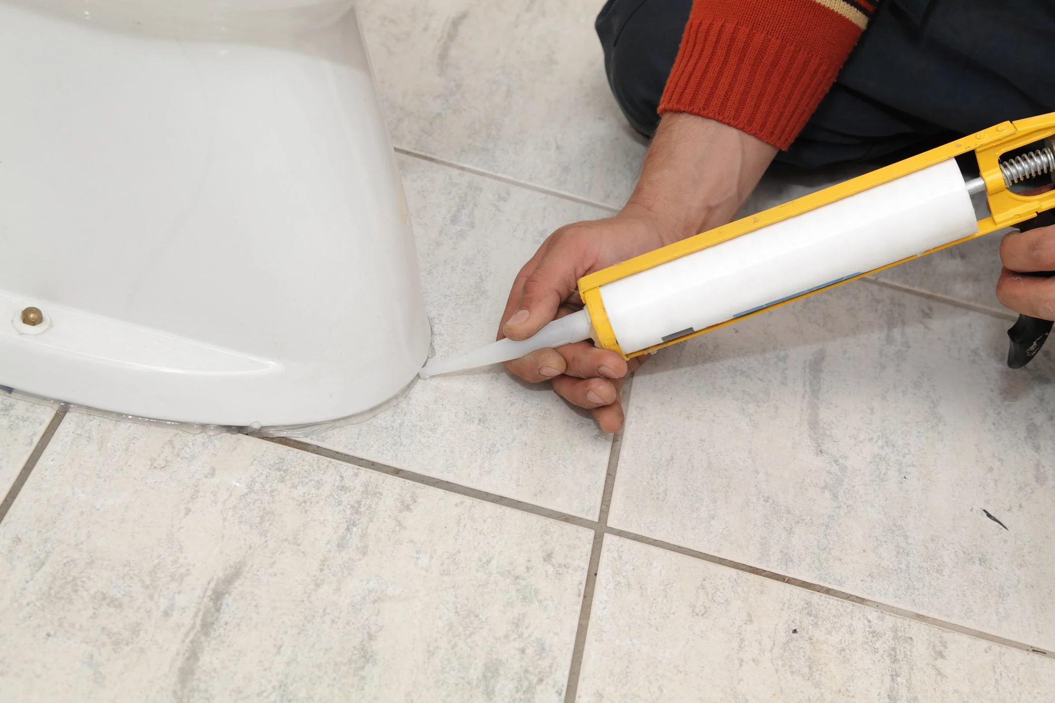 Caulking Toilet