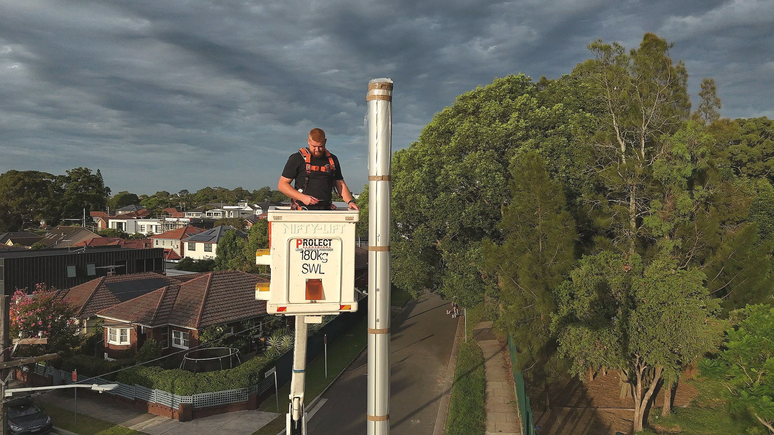 Level 2 ASP electrical work by Torraca Electrical — overhead service connection, Hornsby
