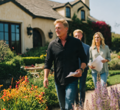 Early Dawn Landscapes Inc having a professional design consultation regarding the potential clients landscaping gardens and planting areas.  In Danbury CT and surrounding CT and NY counties.  Landscaping designer.