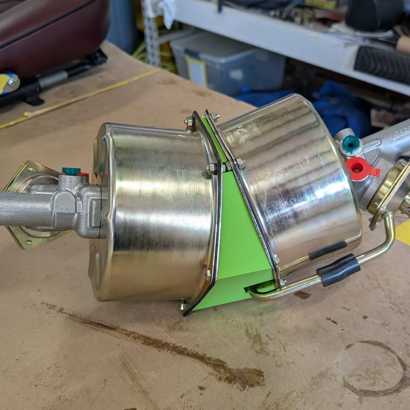 A couple of 3D printed jigs for mocking up brake booster angle and position in the trunk of a Lamborghini.

#restoration #3dprinting