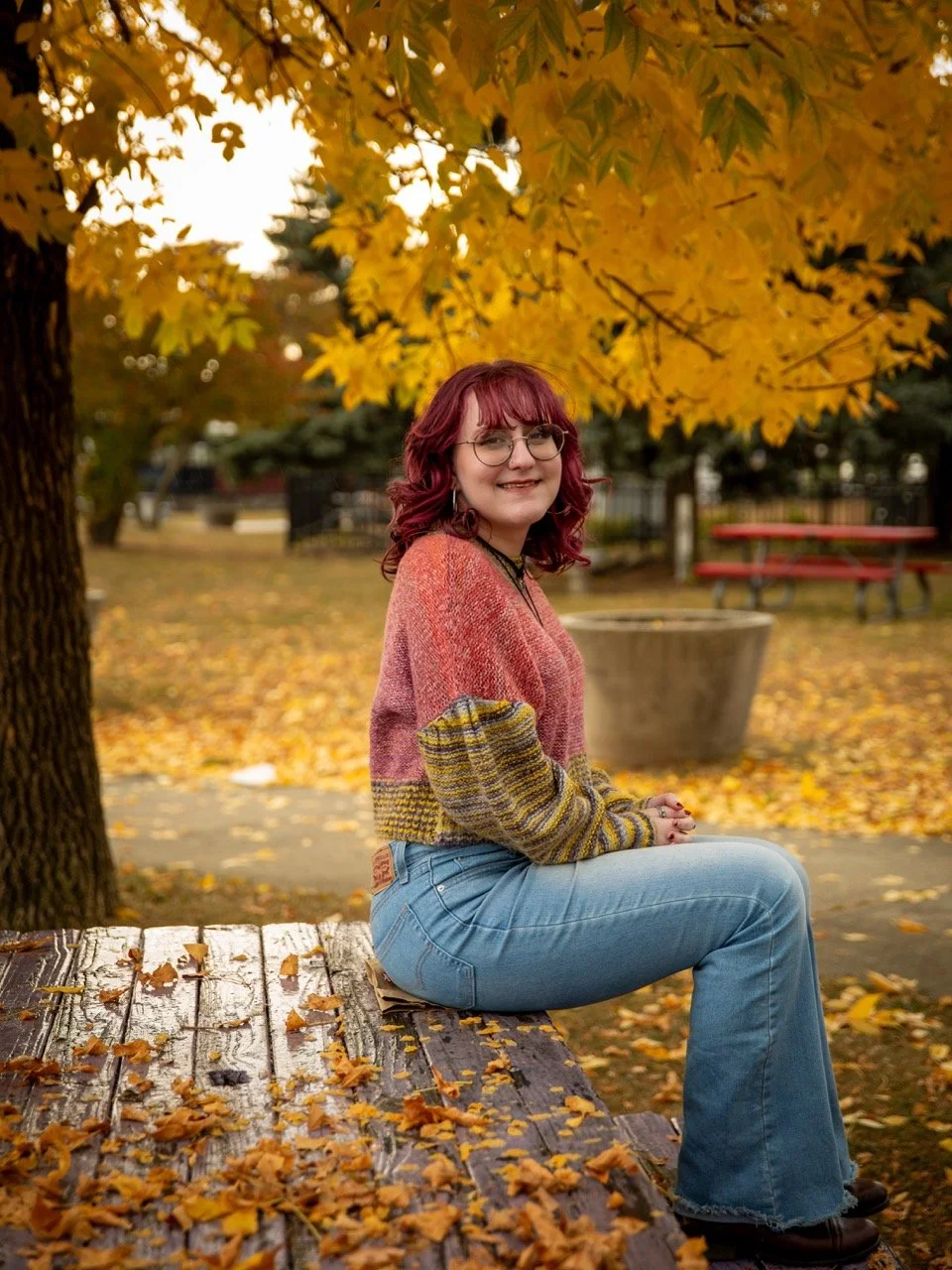 Outdoor fall family portrait session in New York City by photographer Sean Broedow