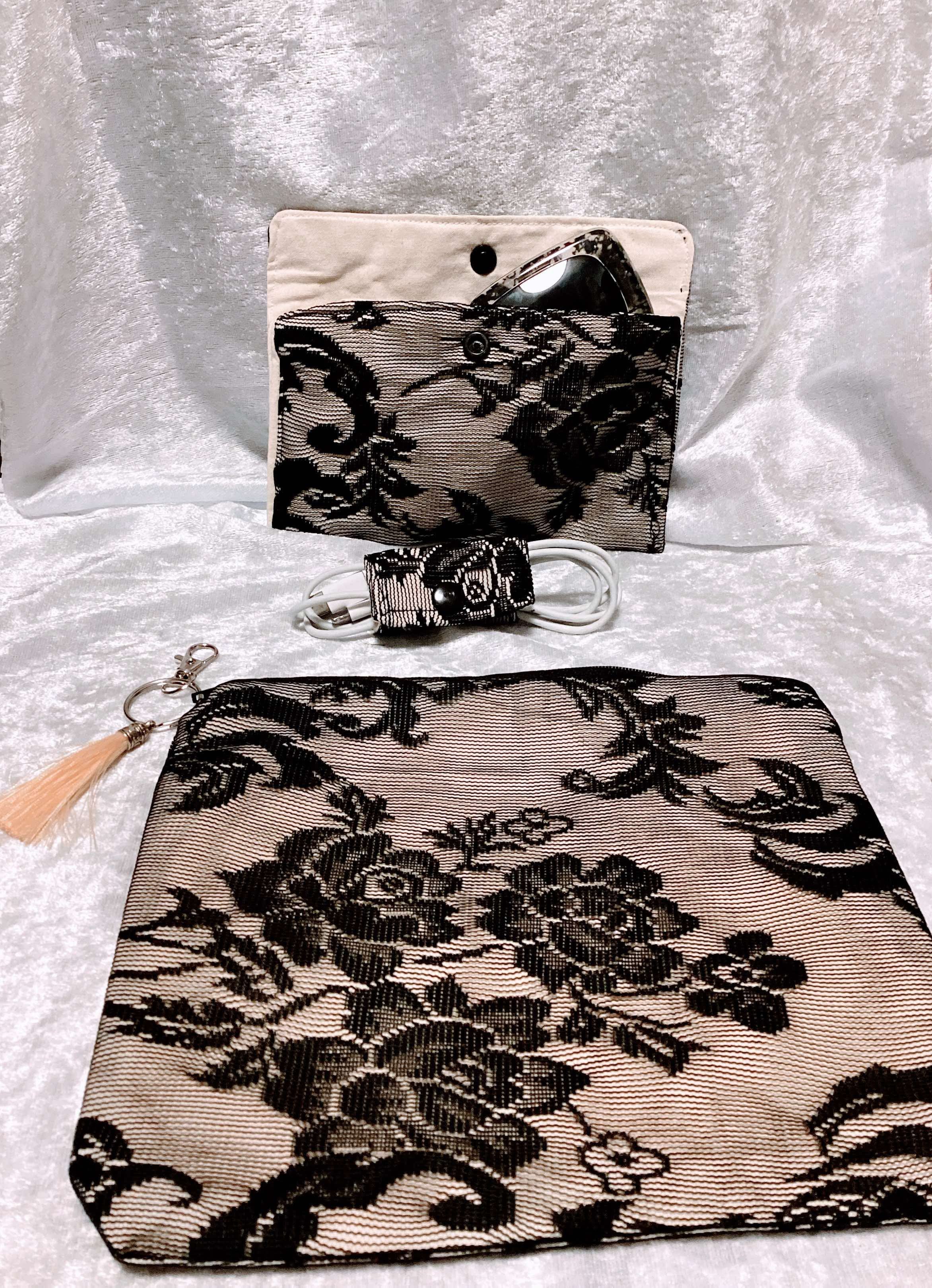 Black Lace pencil holder set