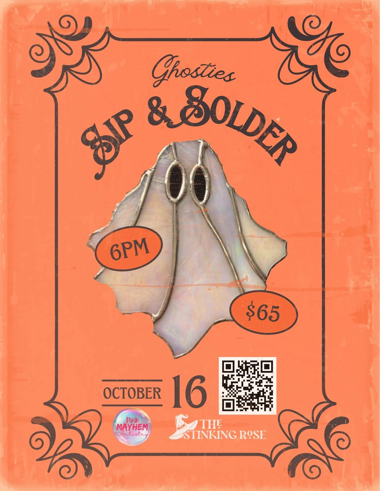 Ghostie Stained Glass Workshop w/Pink Mayhem Artistry
