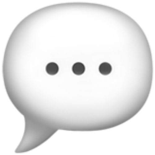 Icono de burbuja de chat con puntos de discusión en el centro