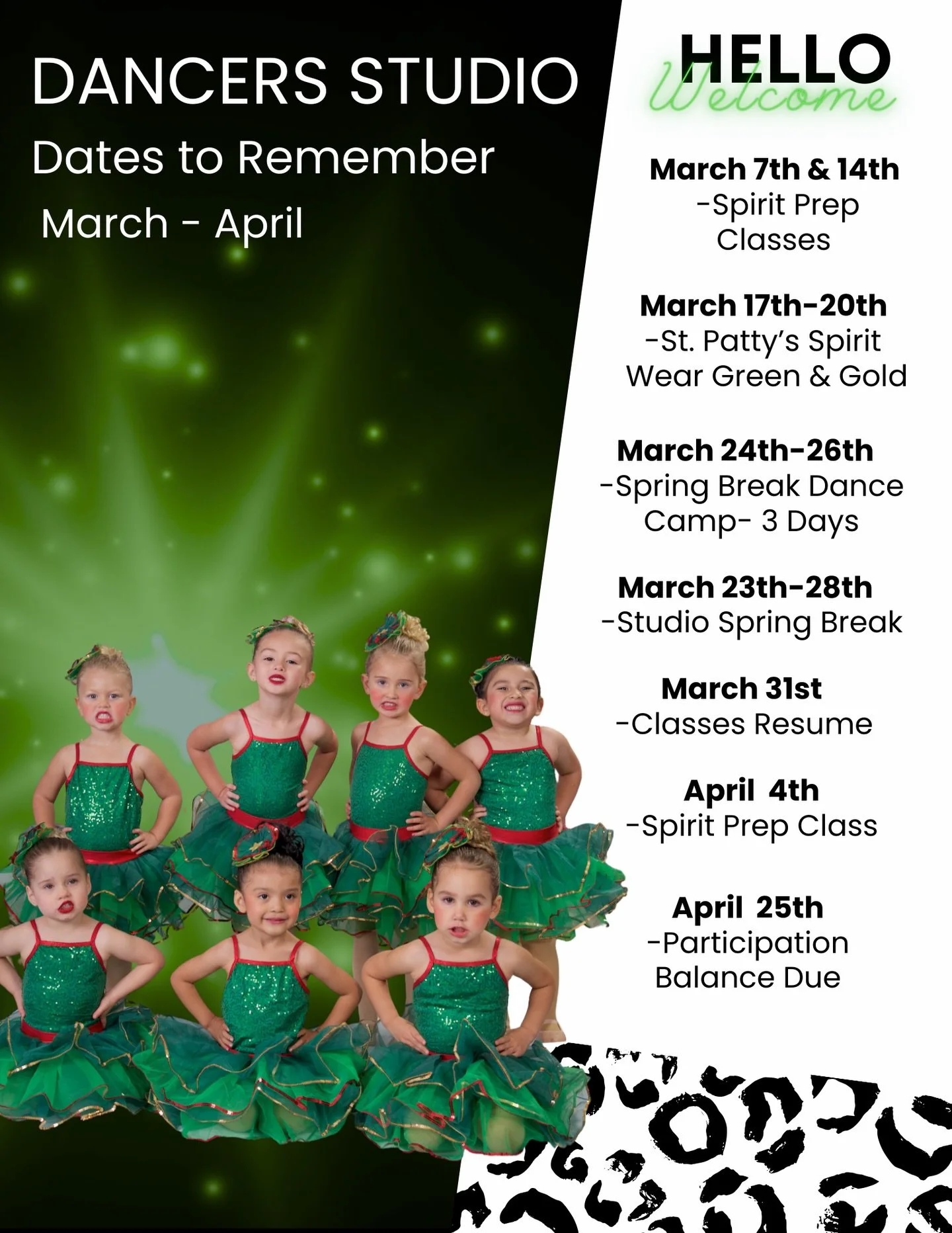 Spring Break is next week! 🌼🩵
March 23&ndash;29 all regular classes will be on break.

Join us for our Spring Break Dance Camp:
Tuesday&ndash;Thursday | 9:00 AM&ndash;2:00 PM
Spots are still open, come join the fun! 💕