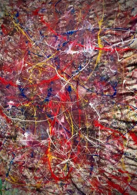 Commissioned painting for "Bakersfield Midst", a Broadway show on the last painting by Jackson Pollock, Ojai CA, 2018