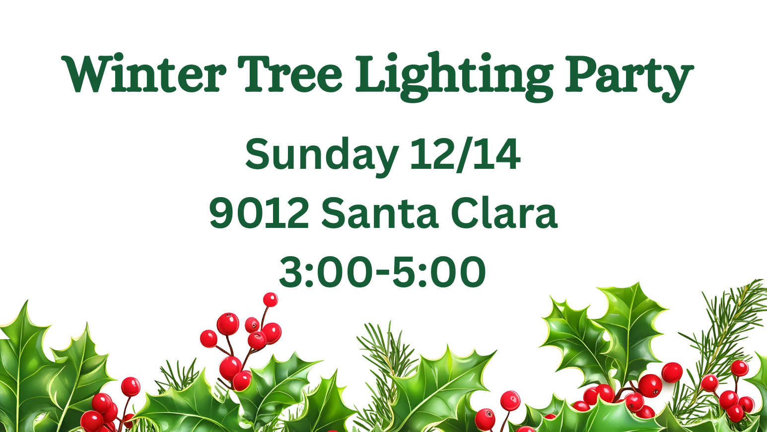 Winter Tree Lighting Party