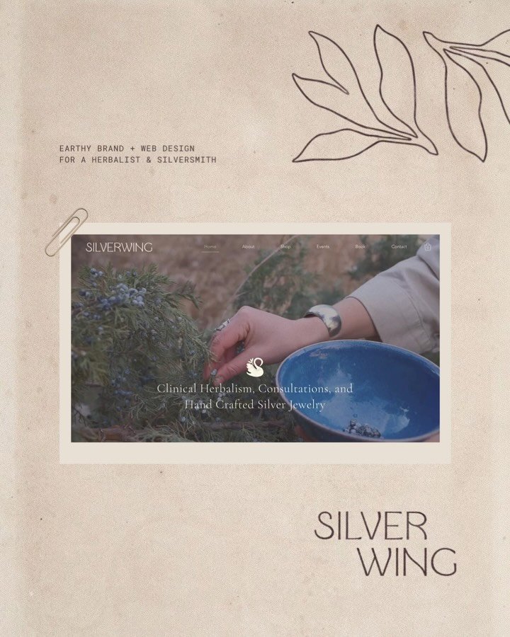Website reveal for @silverwingapothecary 🦢

A brand &amp; web project I&rsquo;ve been holding for the past few months for the sweetest founder and herbalist who weaves so much beauty into her craft. Such a joy to bring this visual world to life 🤎