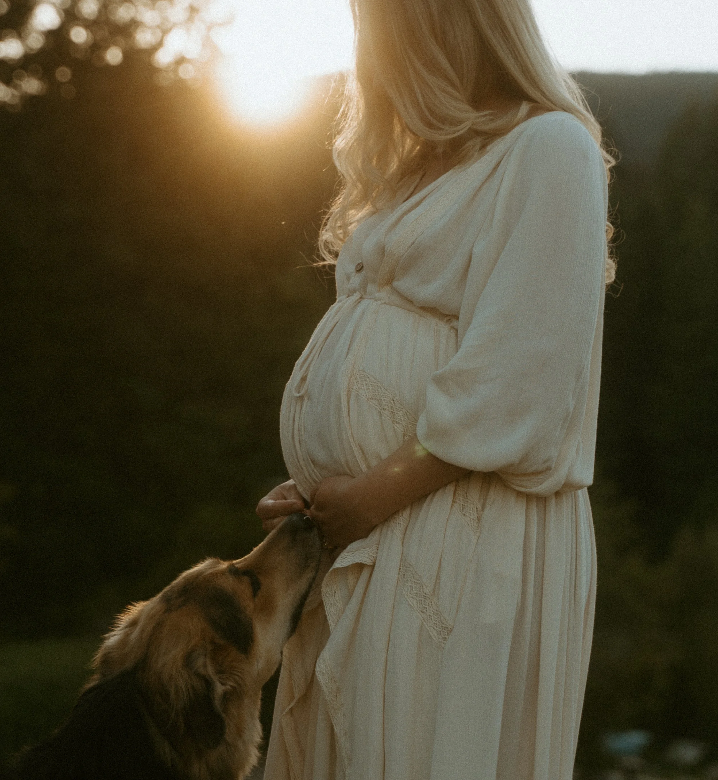 Couples golden hour maternity session at Cleveland Dam North Vancouver BC