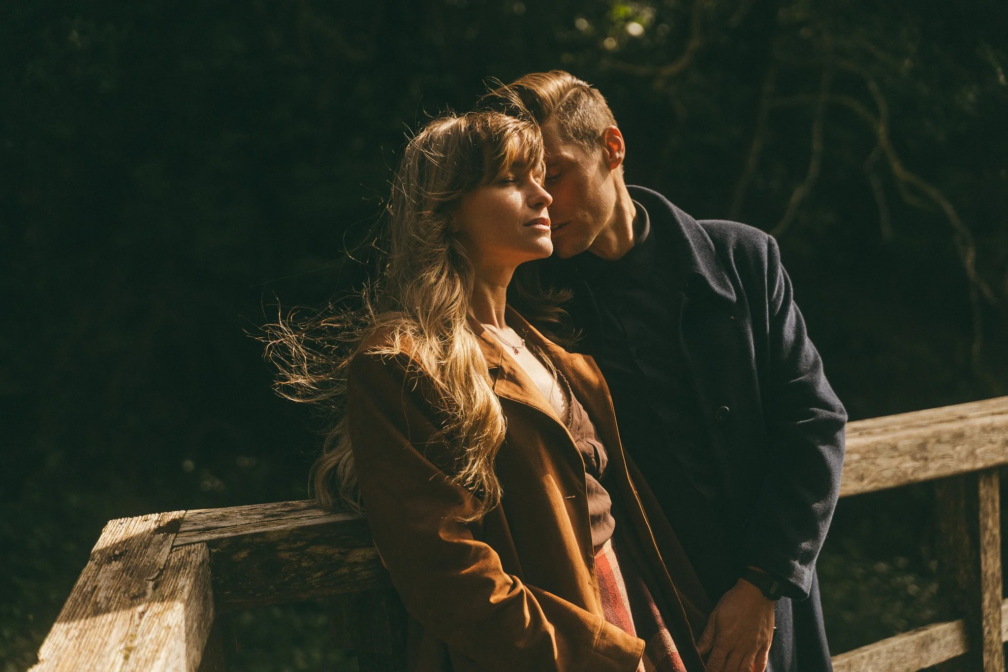 Golden hour adventurous couples engagement session in Tofino BC