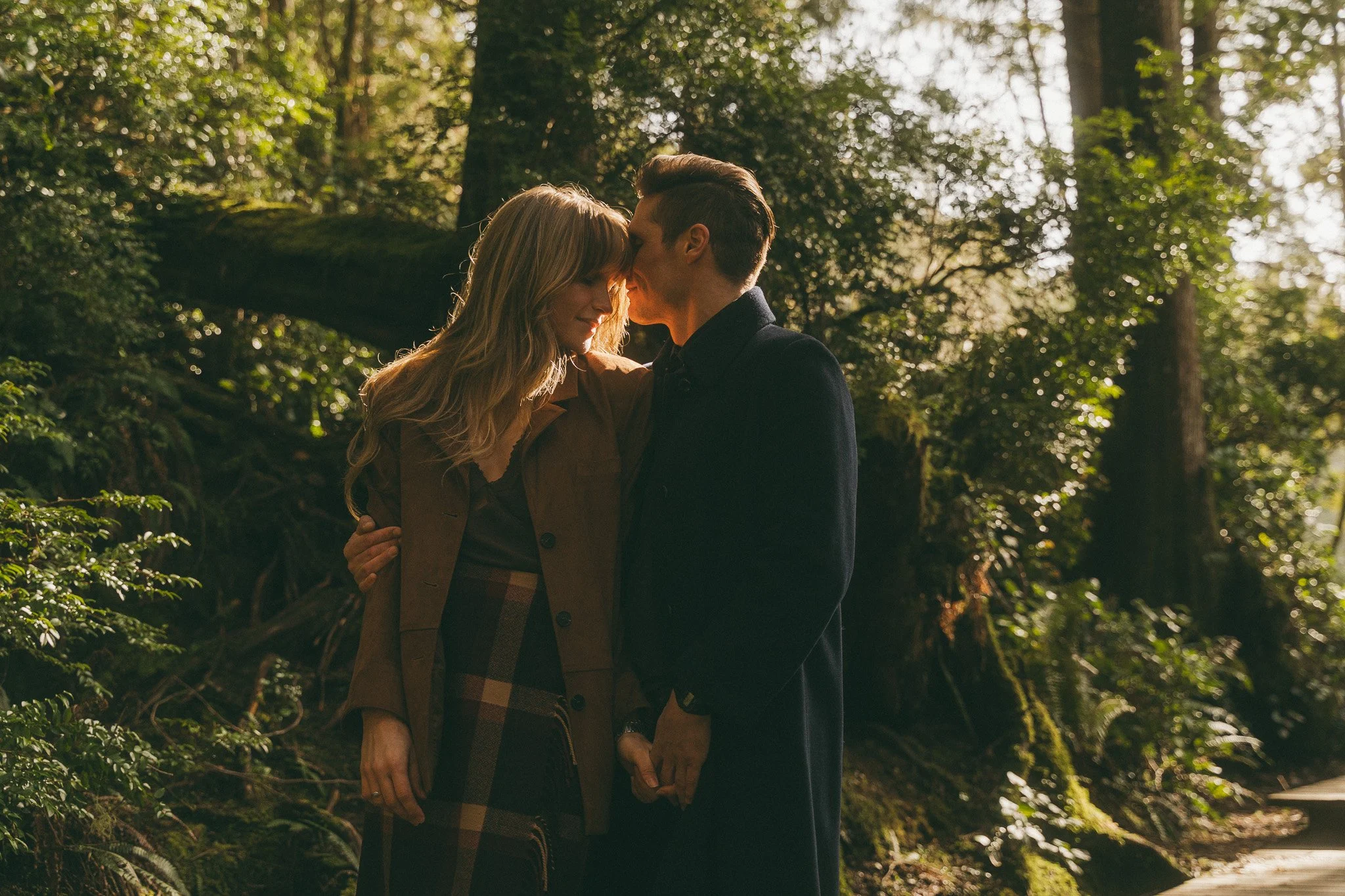 Golden hour adventurous couples engagement session in Tofino BC