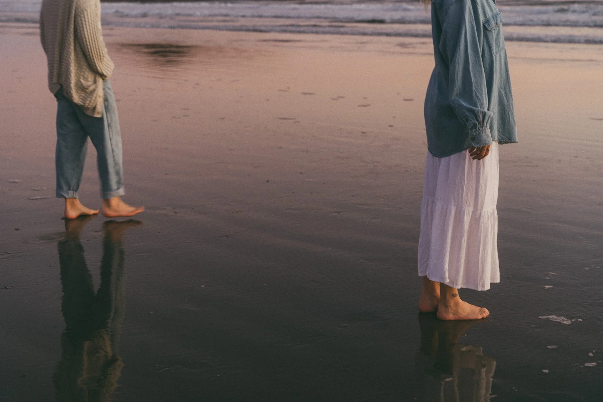 Golden hour blue hour adventurous couples engagement session in Tofino BC