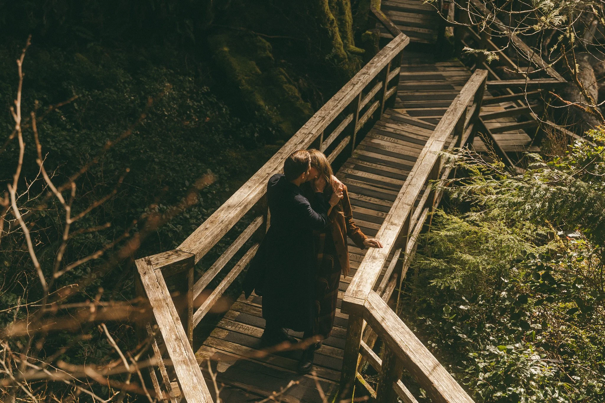 Golden hour adventurous couples engagement session in Tofino BC