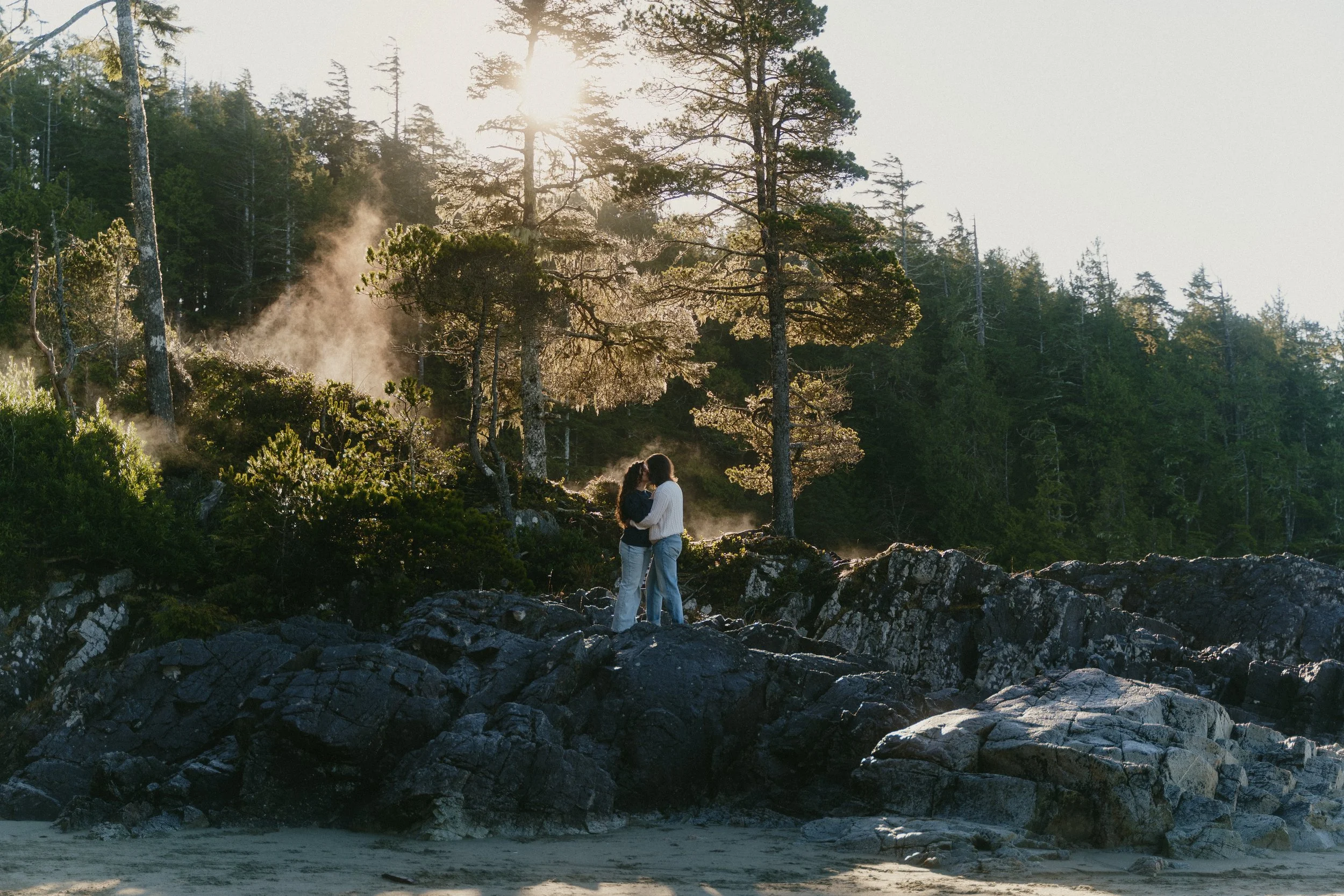 Couples session at Tonquin Beach, Tofino British Columbia