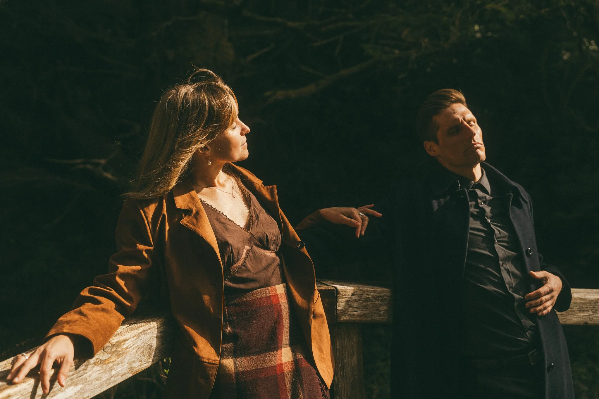 Golden hour adventurous couples engagement session in Tofino BC