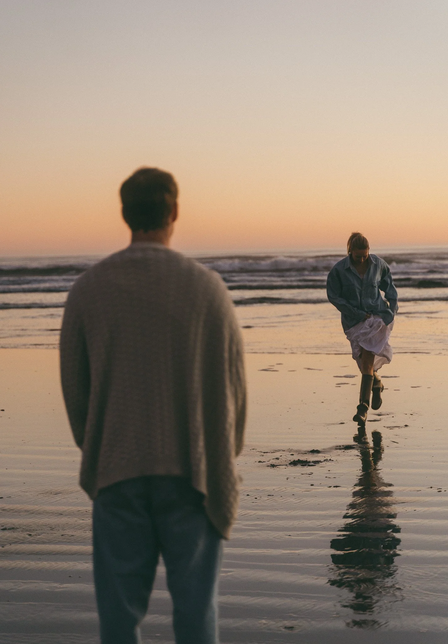 Golden hour blue hour adventurous couples engagement session in Tofino BC