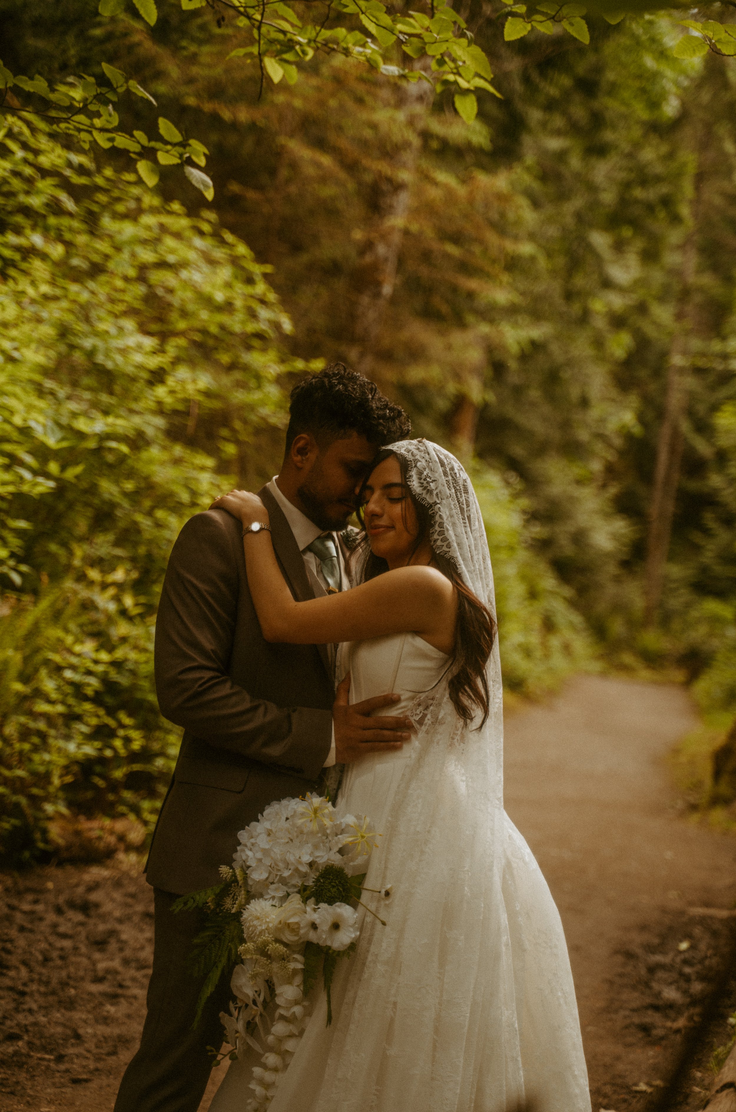 Elopement wedding portraits at Smuggler's Cove Provincial Park on the Sunshine Coast in BC