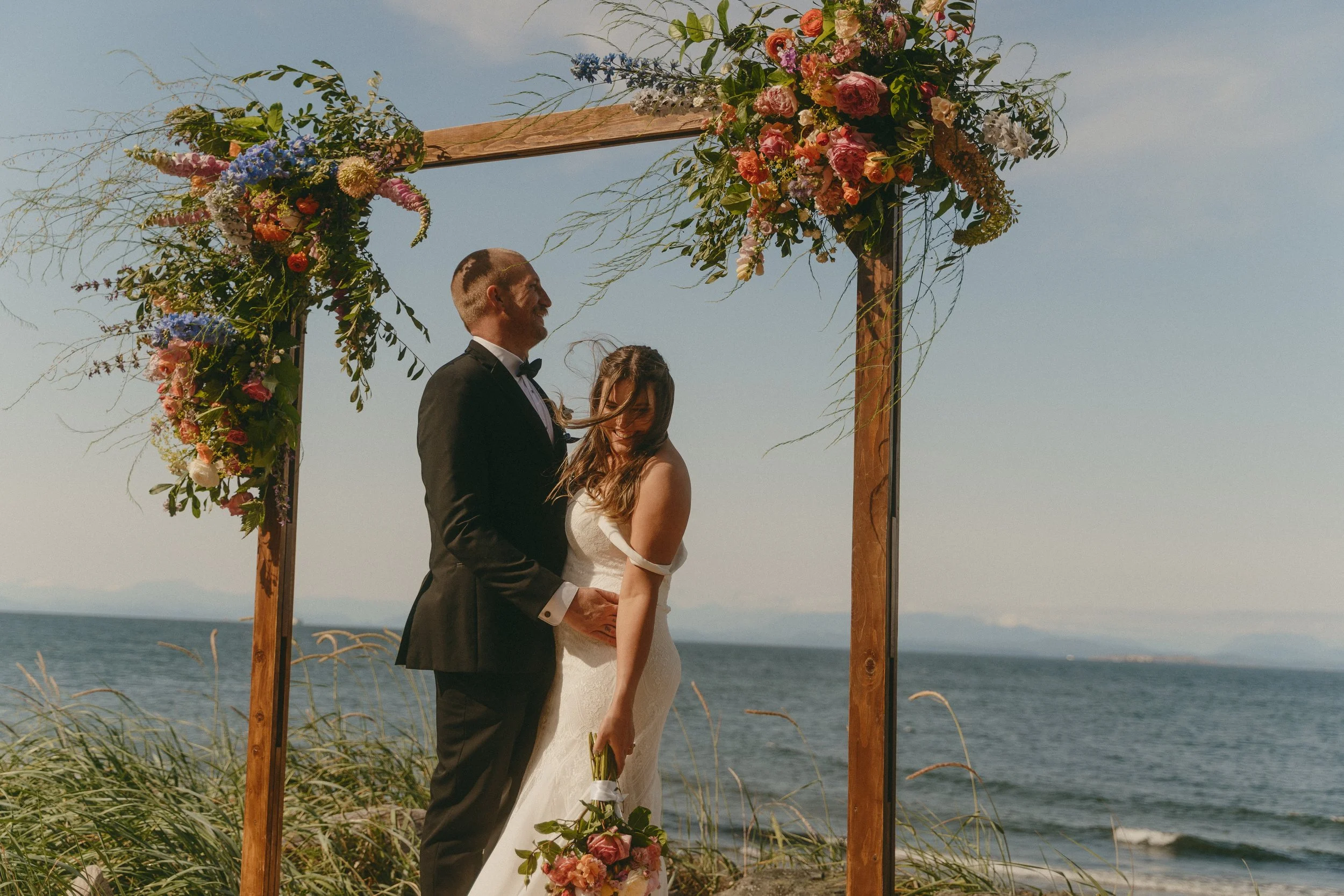 golden hour sunset wedding on Vancouver Island