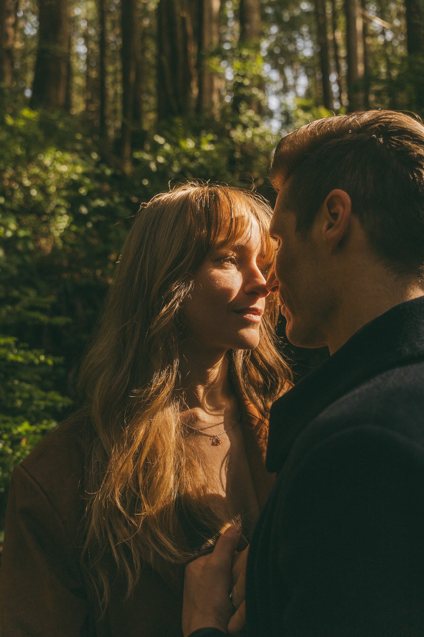Golden hour adventurous couples engagement session in Tofino BC