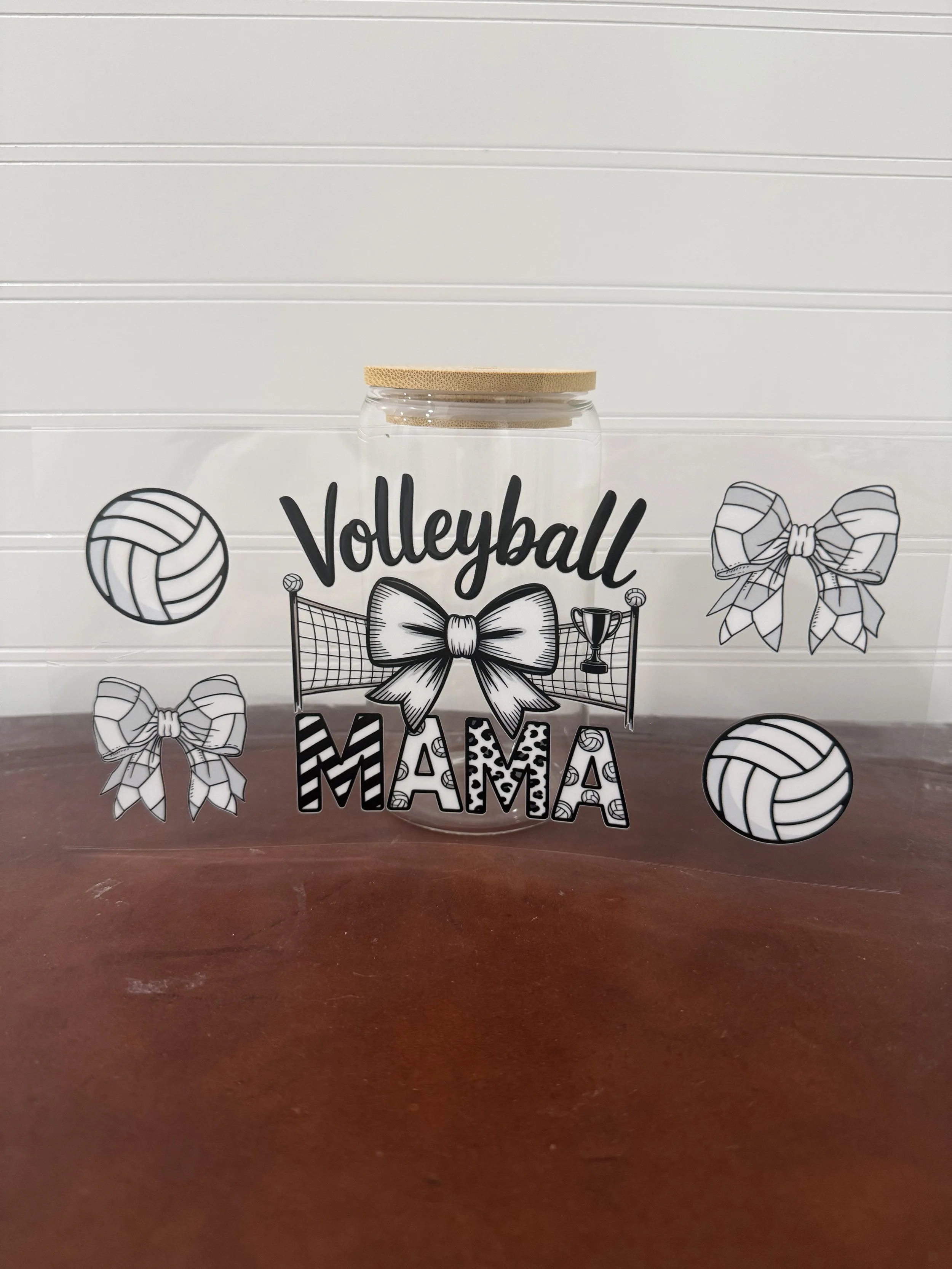 Volleyball Mama Wrap Designed UVDTF (Ultra Violet Direct To Transfer Film) Wrap_Can Glass Wrap_Snowglobe Tumbler/Cup Wrap_Custom Designed UVDTF Wrap