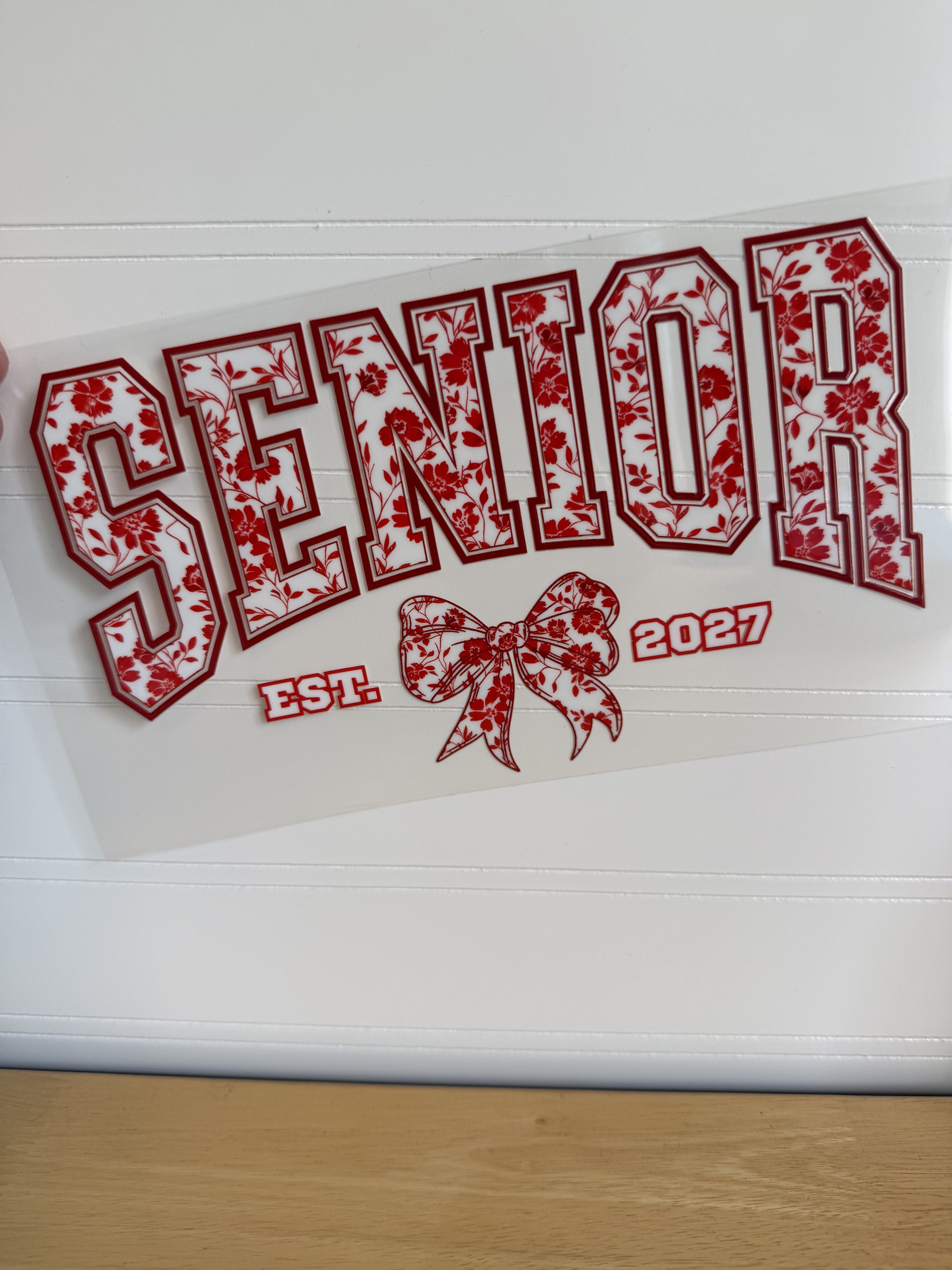 Red Flower Senior 2027 Wrap Designed UVDTF Wrap