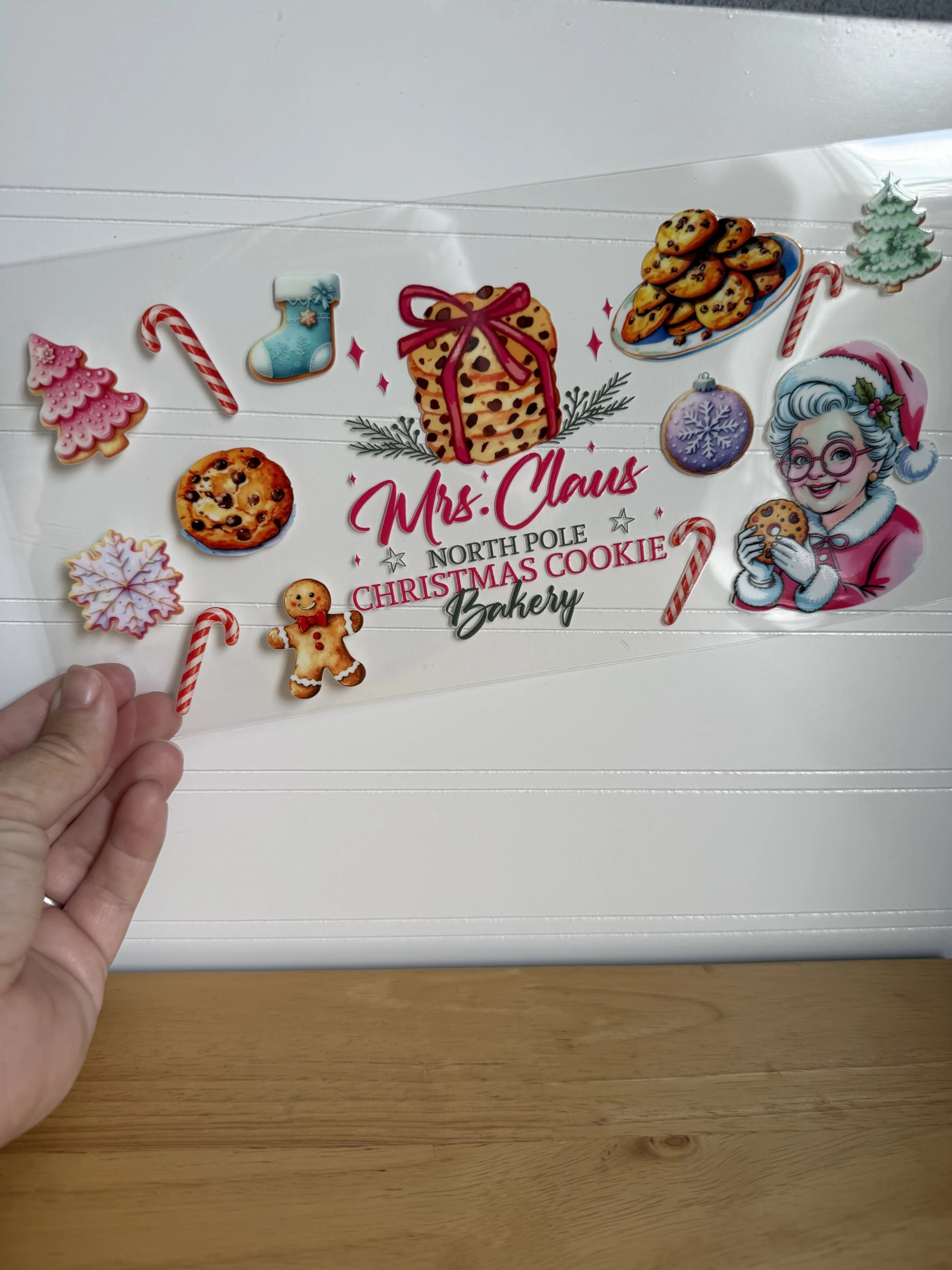 Mrs. Claus North Pole Christmas Cookie Bakery Wrap Designed UVDTF Wrap