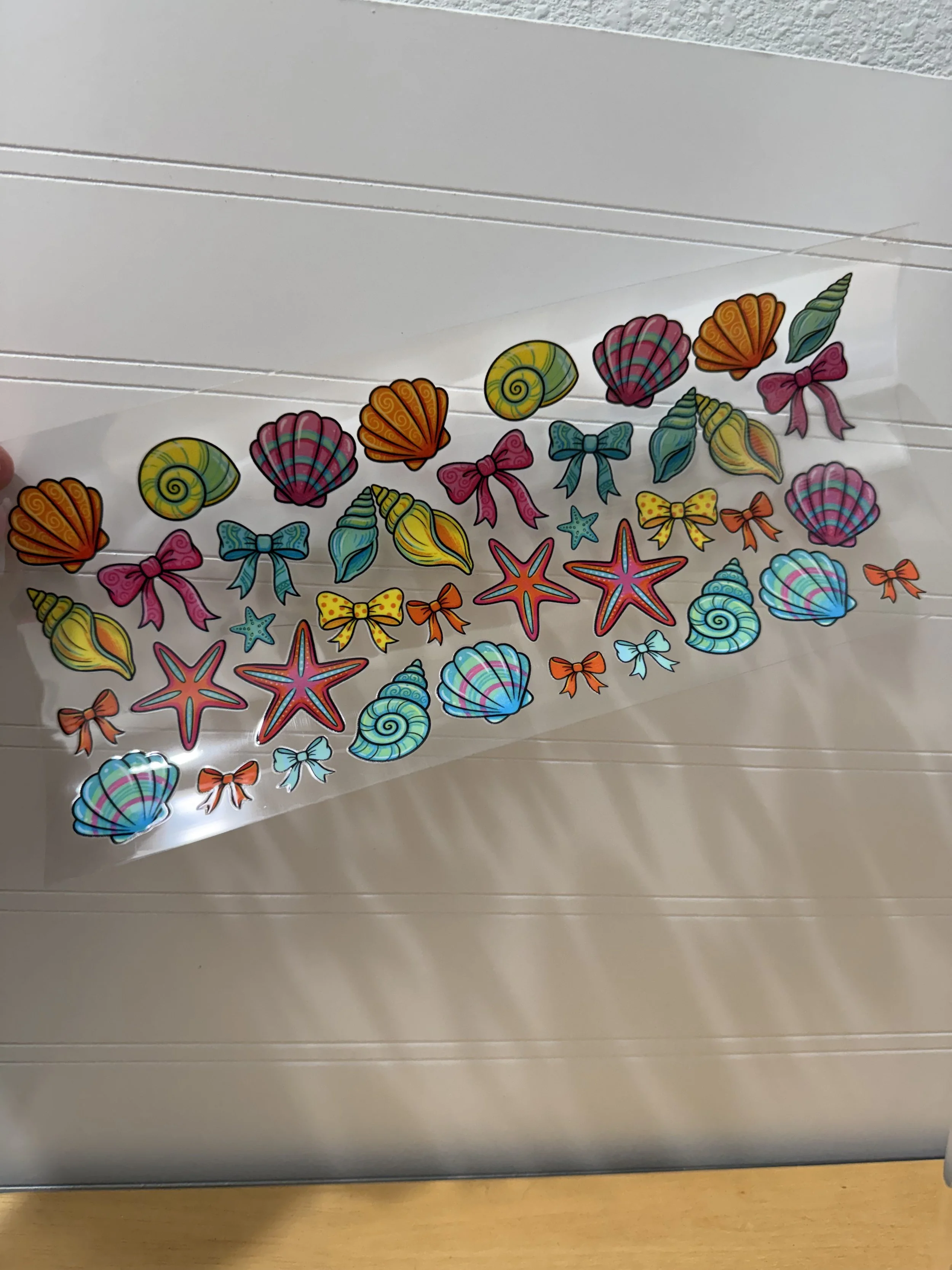 Bright Pattern Seashell Bows Wrap Designed UVDTF Wrap_Can Glass Wrap_Custom Designed UVDTF Wrap