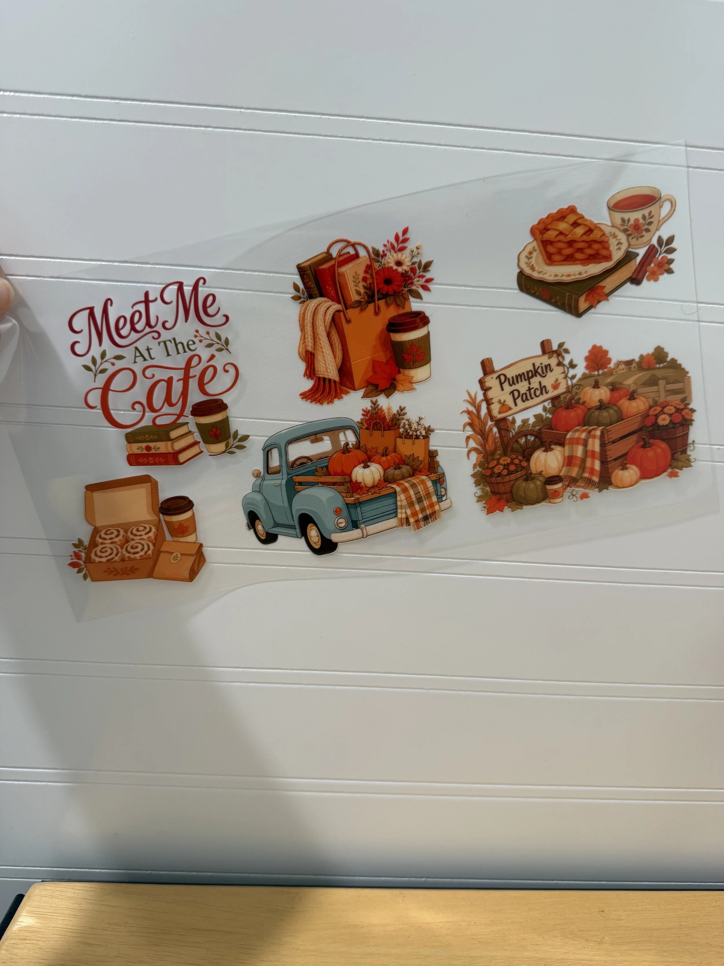 Meet Me a the Cafe Pumpkins Wrap Designed UVDTF Wrap_Can Glass Wrap_Custom Designed UVDTF Wrap