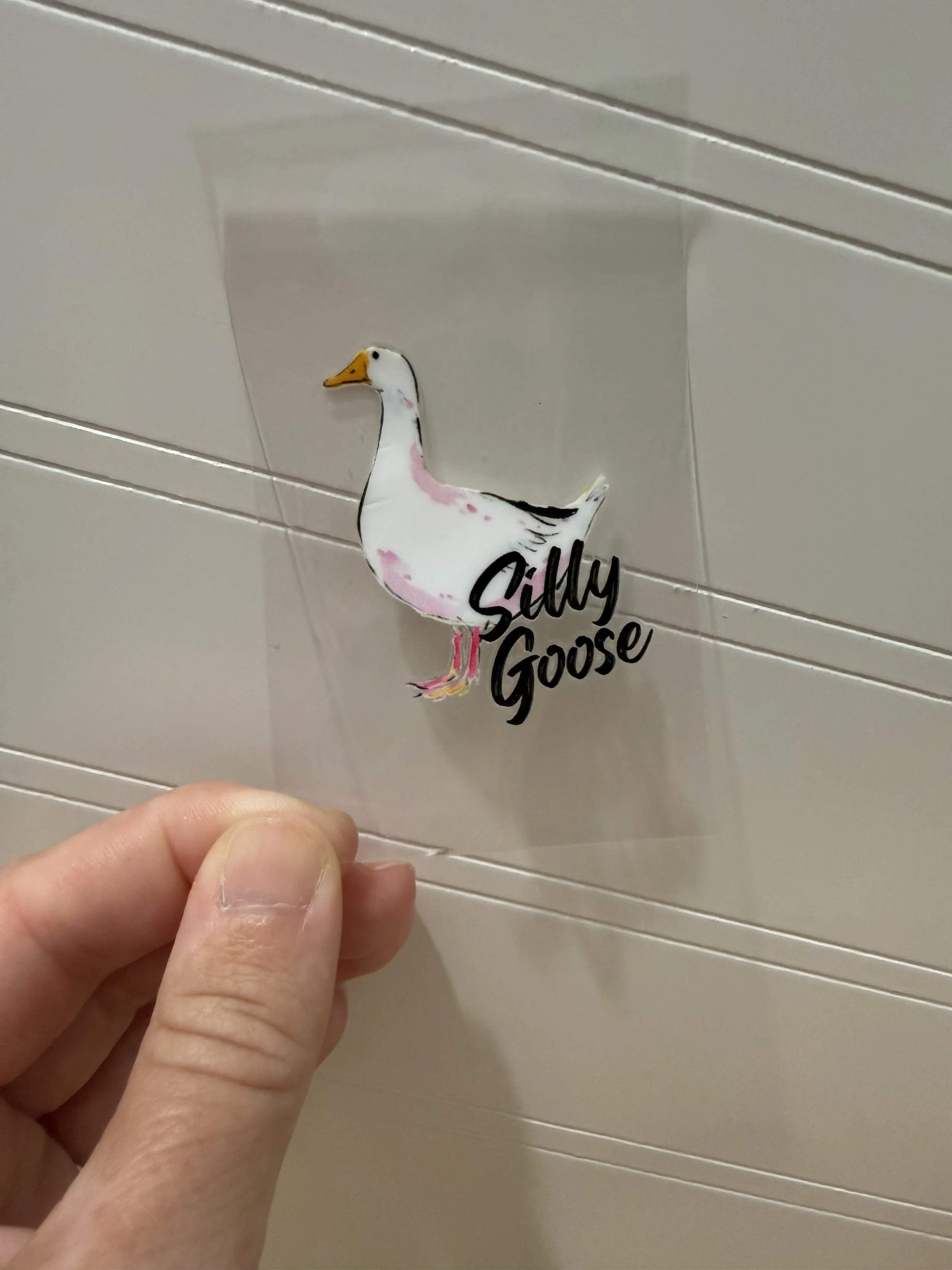 Silly Goose Hotel Luggage Keychain Decal Designed UVDTF (Ultra Violet Direct To Transfer Film) Decal_Hotel Luggage Keychain Decal_Custom Designed UVDTF Decal