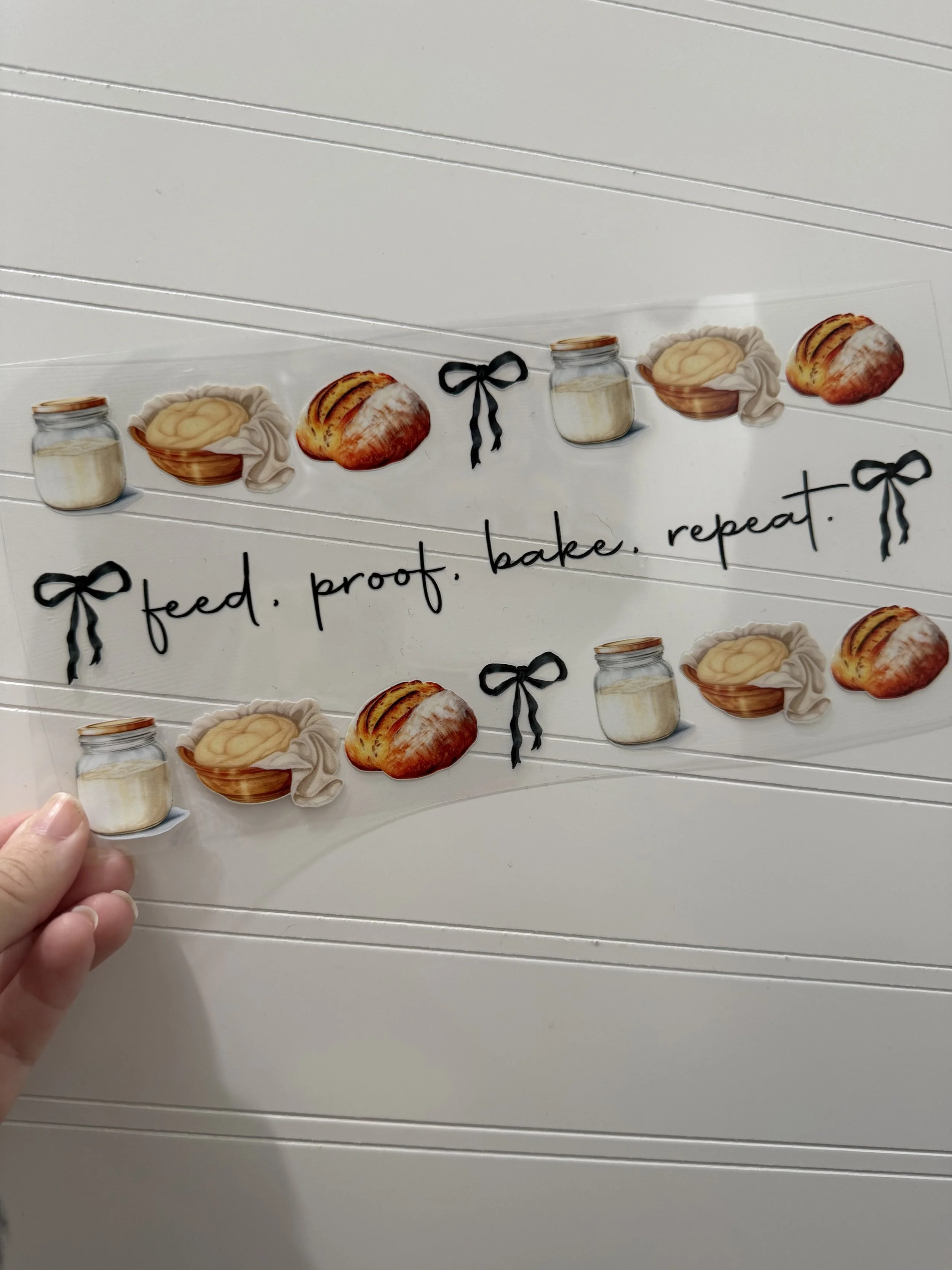 Feed, Proof, Bake, Repeat Wrap Designed UVDTF (Ultra Violet Direct To Transfer Film) Wrap_Can Glass Wrap_Snowglobe Tumbler/Cup Wrap_Custom Designed UVDTF Wrap