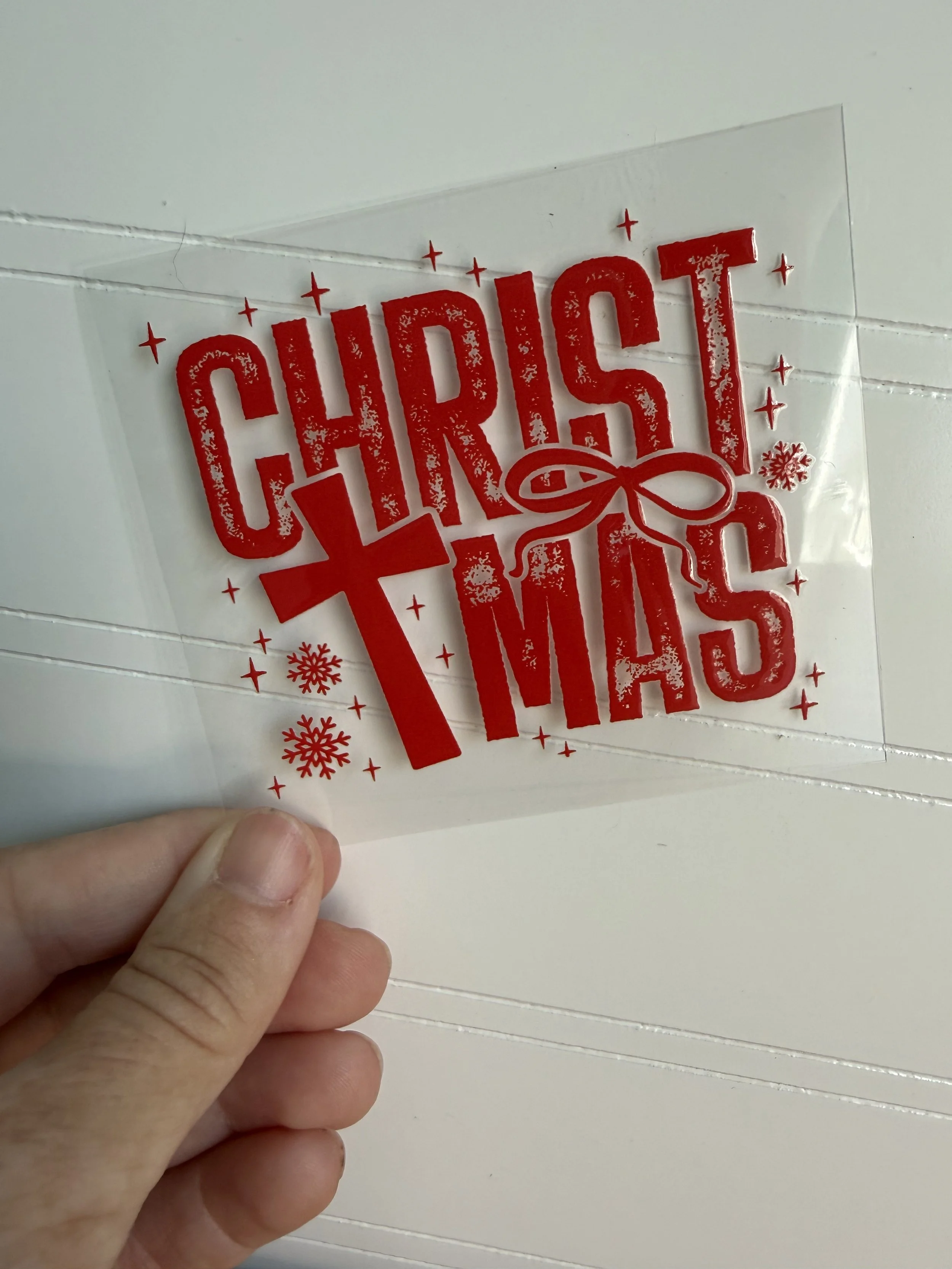 Christ Mas 3inch Ornament Decal Designed UVDTF (Ultra Violet Direct To Transfer Film)