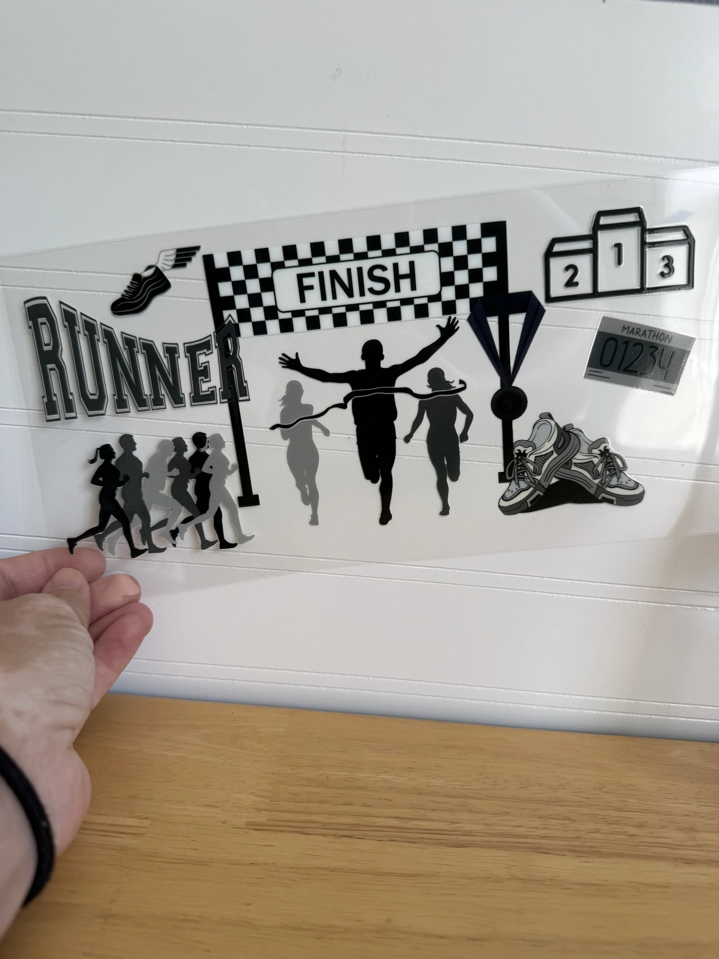 Black Running Wrap Designed UVDTF Wrap