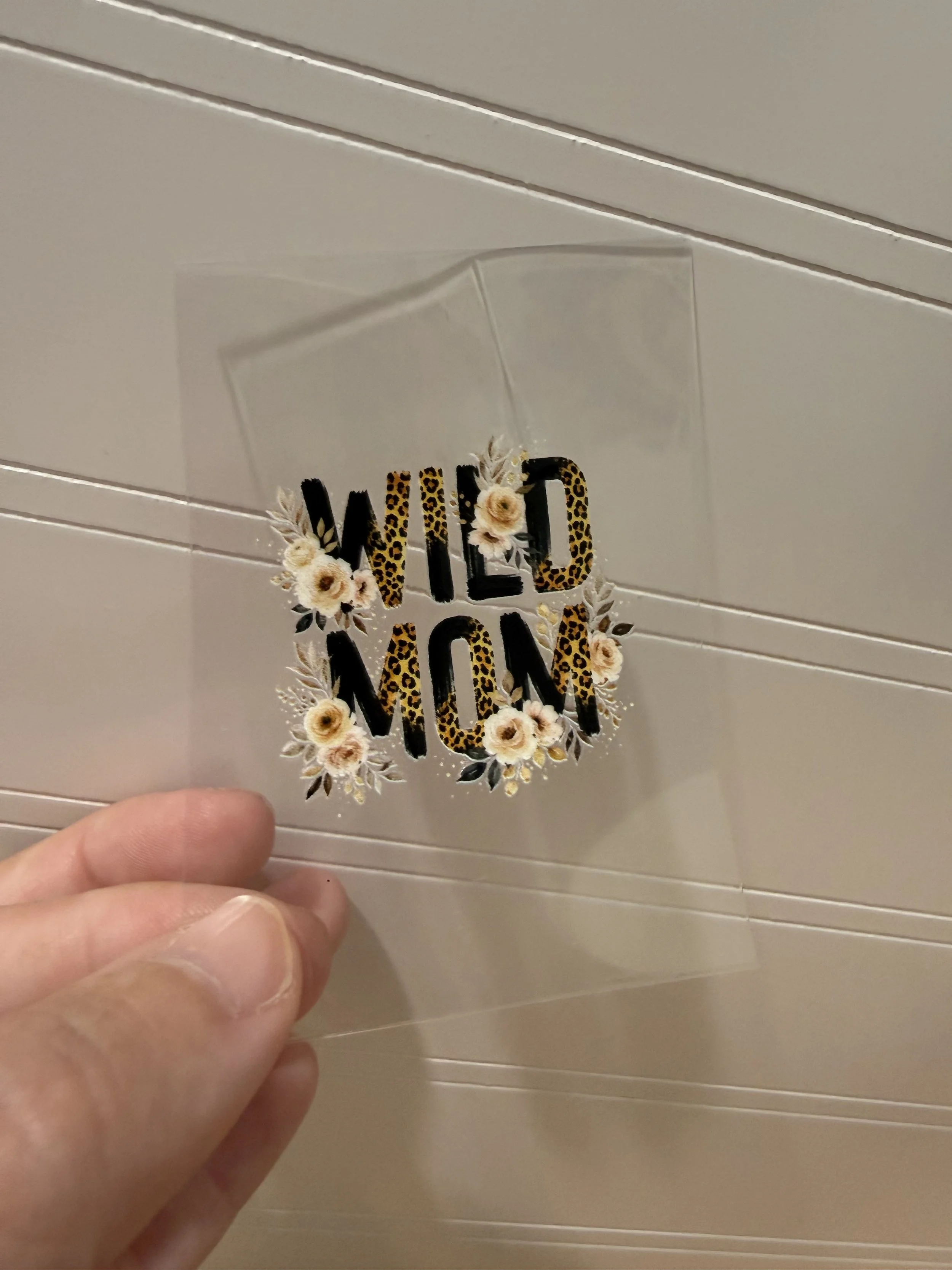 Cheetah Print Wild Mom Hotel Luggage Keychain Decal Designed UVDTF (Ultra Violet Direct To Transfer Film) Decal_Hotel Luggage Keychain Decal_Custom Designed UVDTF Decal