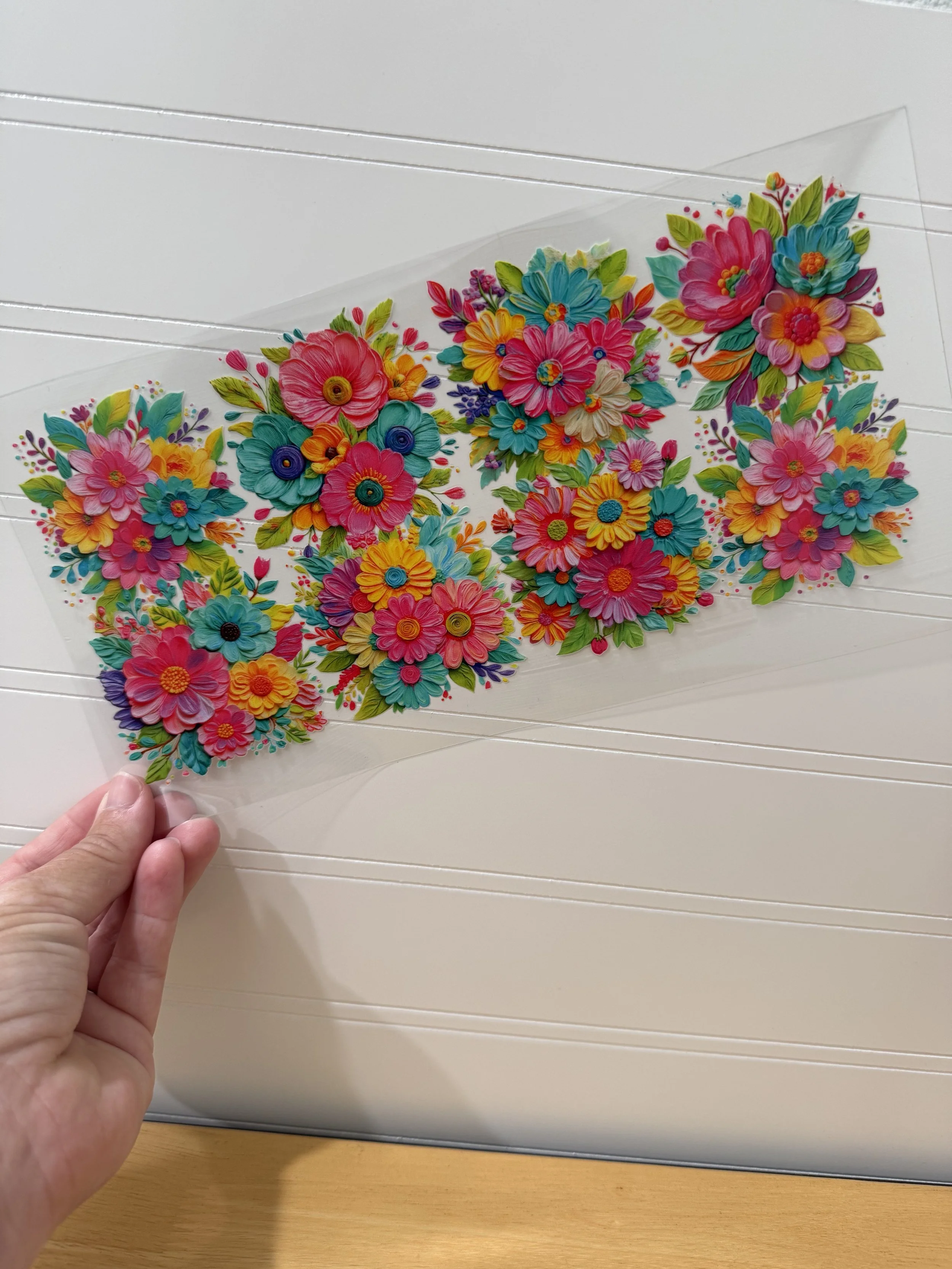 Bright Brushstrokes Bright Florals Wrap Designed UVDTF Wrap_Can Glass Wrap_Custom Designed UVDTF Wrap