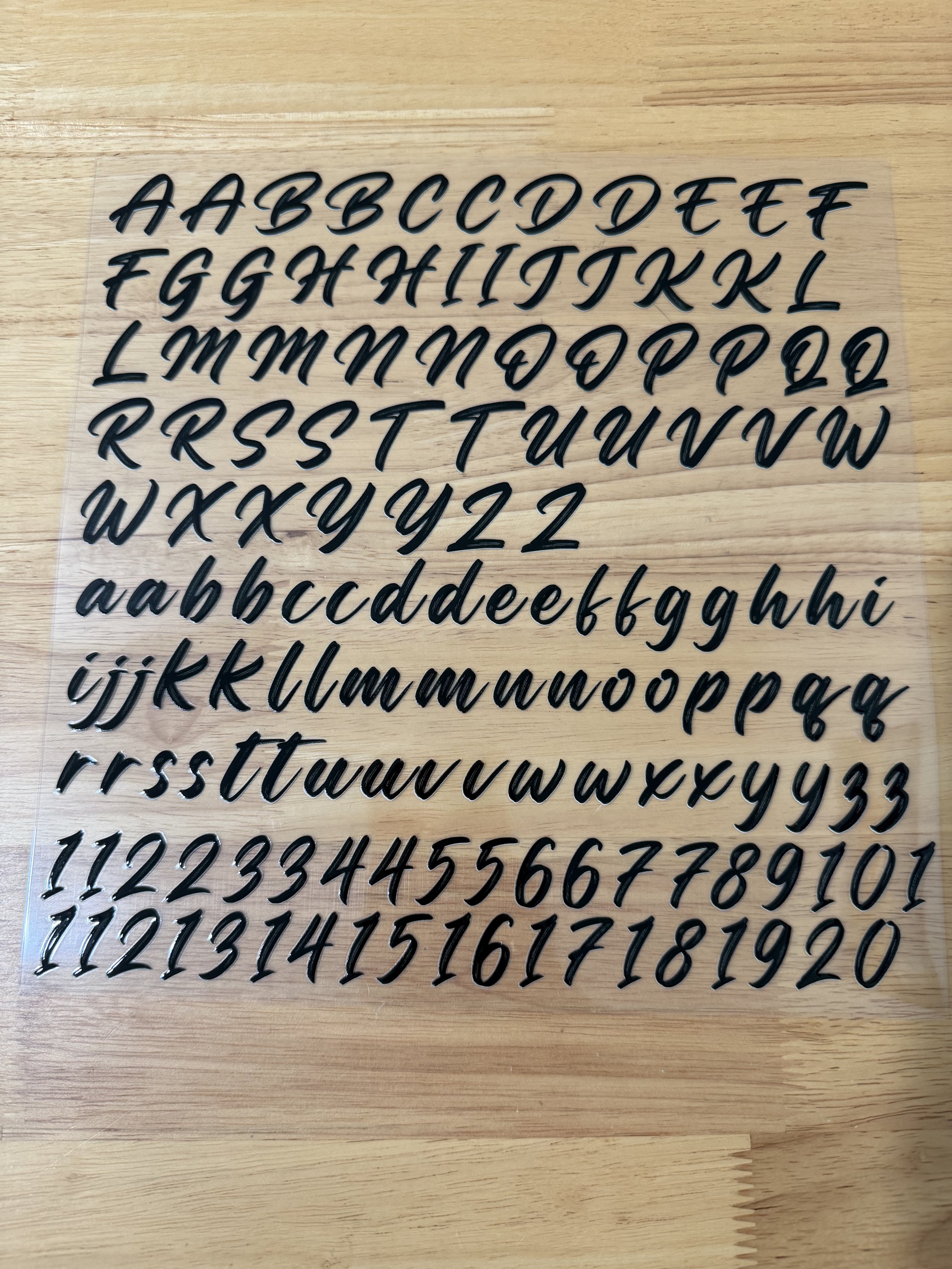 ABC123-Black Brushstroke Font Designed UVDTF Element Sheet_Deconstructable Element Sheets_10 by 10 inch Sheets_Custom Designed UVDTF Element Sheet