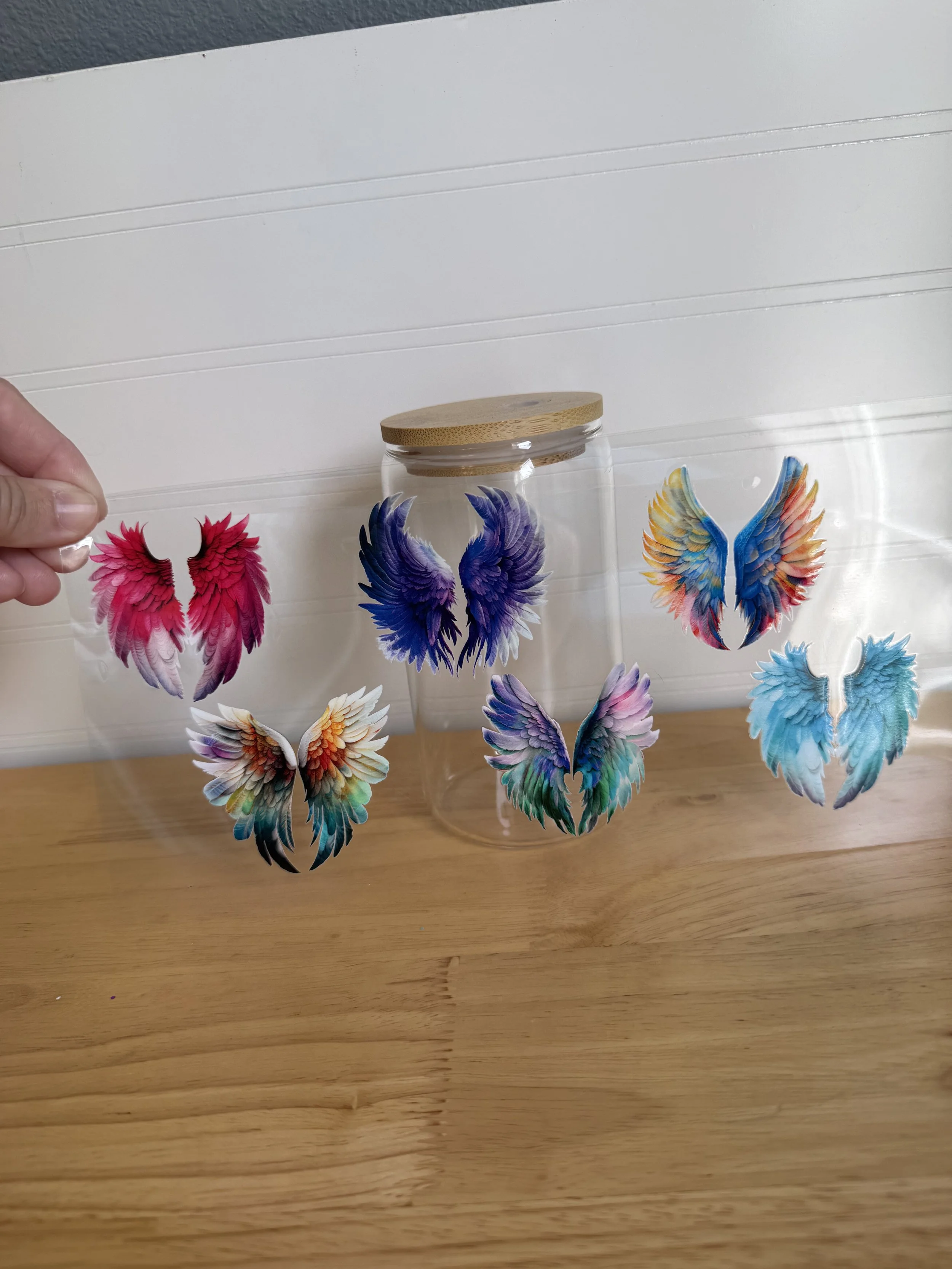 Colorful Angel Wings Wrap Designed UVDTF Wrap