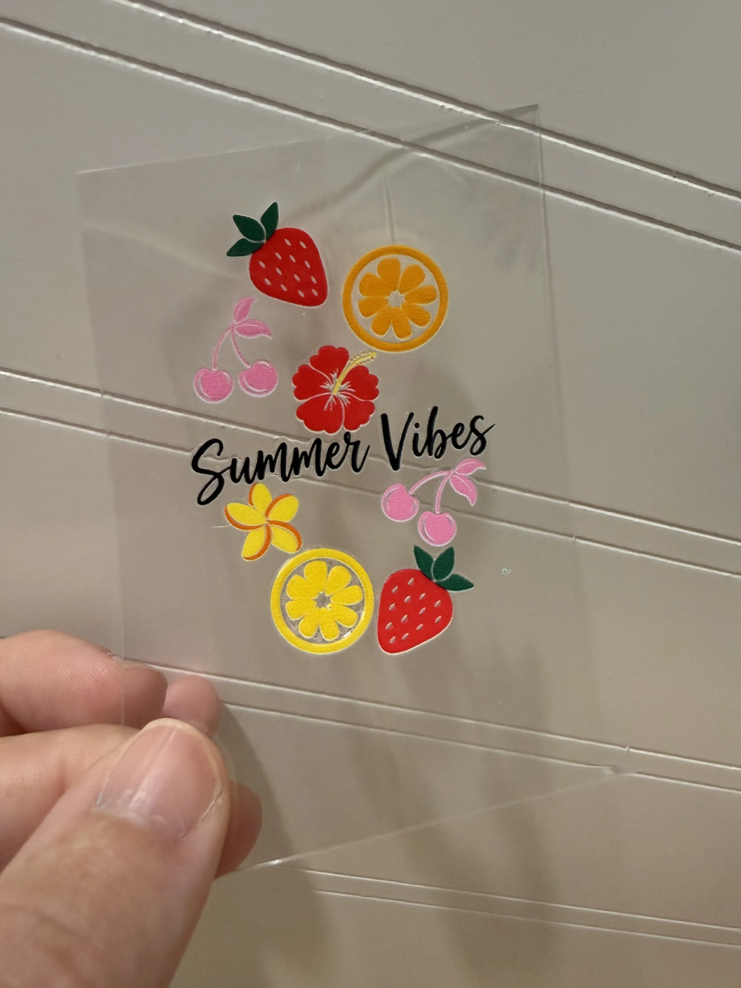 Summer Vibes Fruit Hotel Luggage Keychain Decal Designed UVDTF (Ultra Violet Direct To Transfer Film) Decal_Hotel Luggage Keychain Decal_Custom Designed UVDTF Decal
