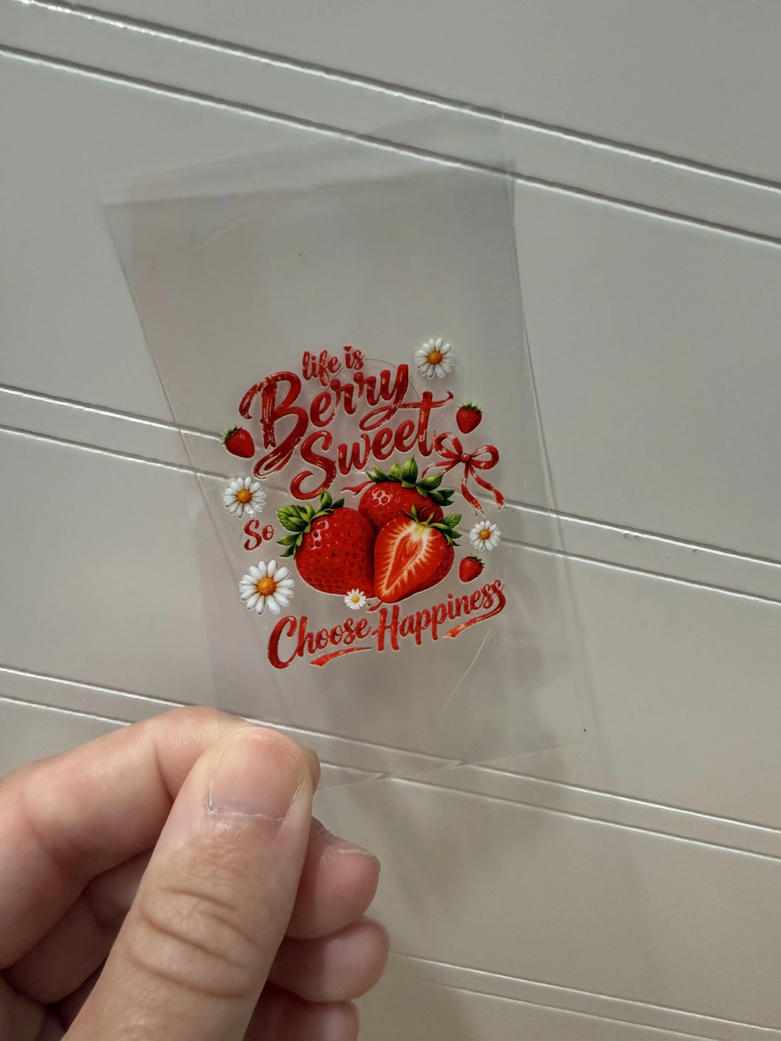 Life is Berry Sweet Hotel Luggage Keychain Decal Designed UVDTF (Ultra Violet Direct To Transfer Film) Decal_Hotel Luggage Keychain Decal_Custom Designed UVDTF Decal