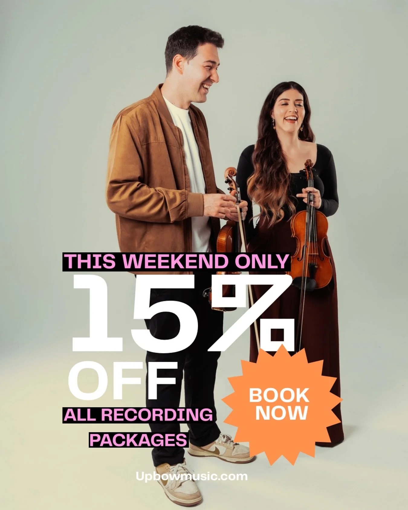 A special sale for the holidays!🎻

15% off all recording packages when you book now through Sunday✨

DM us or click the link in our bio to learn more and secure your spot!🎵

#violin #musicproduction #remoterecording #remotestudio #recordingstudio