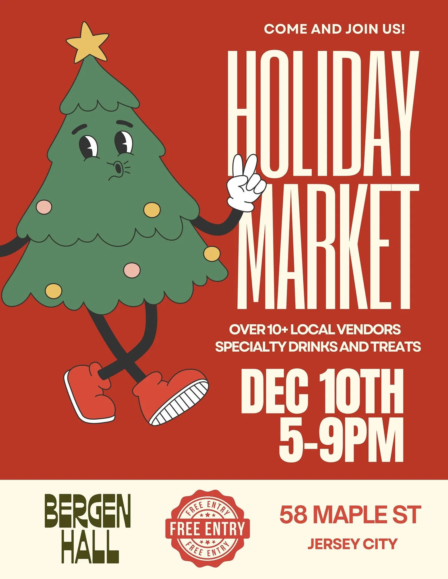 🎄✨ Bergen Hall Holiday Market ✨
Wednesday 12/10, 5&ndash;9 PM! 

Featuring over 10+ Local Vendors bringing you the perfect blend of gifts, activities, treats, and another opportunity to support local. 
 Grab the family and step into a cozy night of 