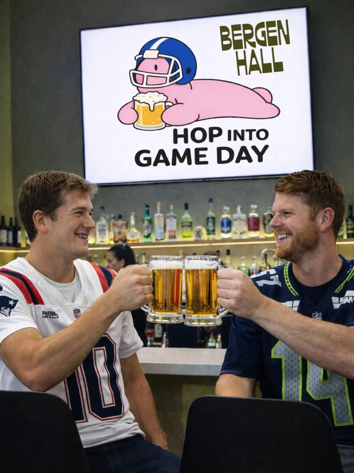 We&rsquo;re excited to announce our plans for hosting our first SUPER BOWL PARTY here at Bergen Hall!

No DJ, no insanity. Just great food, great drinks, and great company. We&rsquo;re offering two different package options. A $125 VIP TICKET and a $