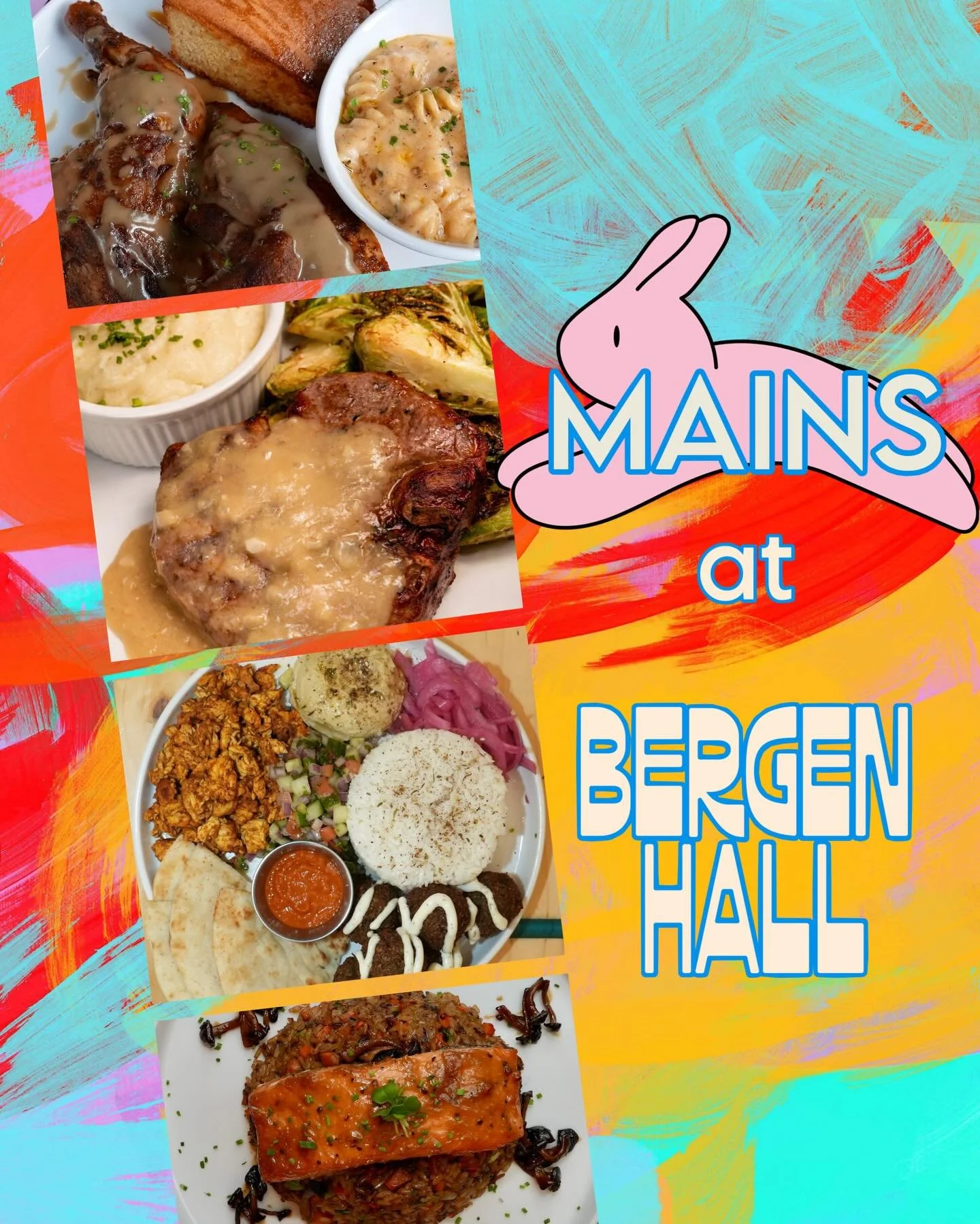 Have you stopped in for one of our Main Dishes?
Scroll through and let us know!

- Smoked Chicken 
- Falafel Plate (with Chicken Shawarma)
- Mushroom Fried Fried (with Miso Salmon)
- Pork Porterhouse 
- French Onion Short Rib 
- Faroe Island Salmon