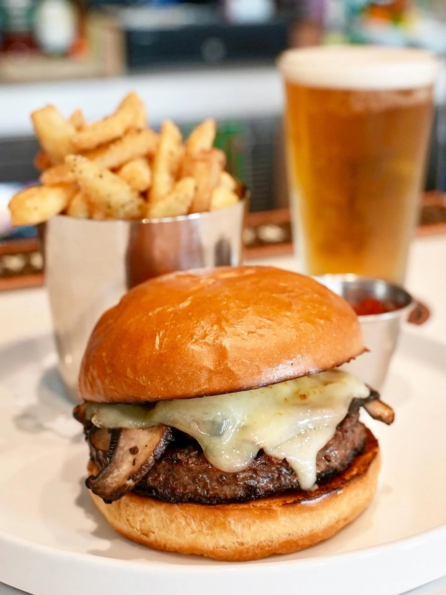 Check out April&rsquo;s Burger of the Month: THE UMAMI! 

8oz patty, Swiss Cheese, Portobello Mushrooms, and Black Truffle Butter. (try with some truffle parm fries 😉)