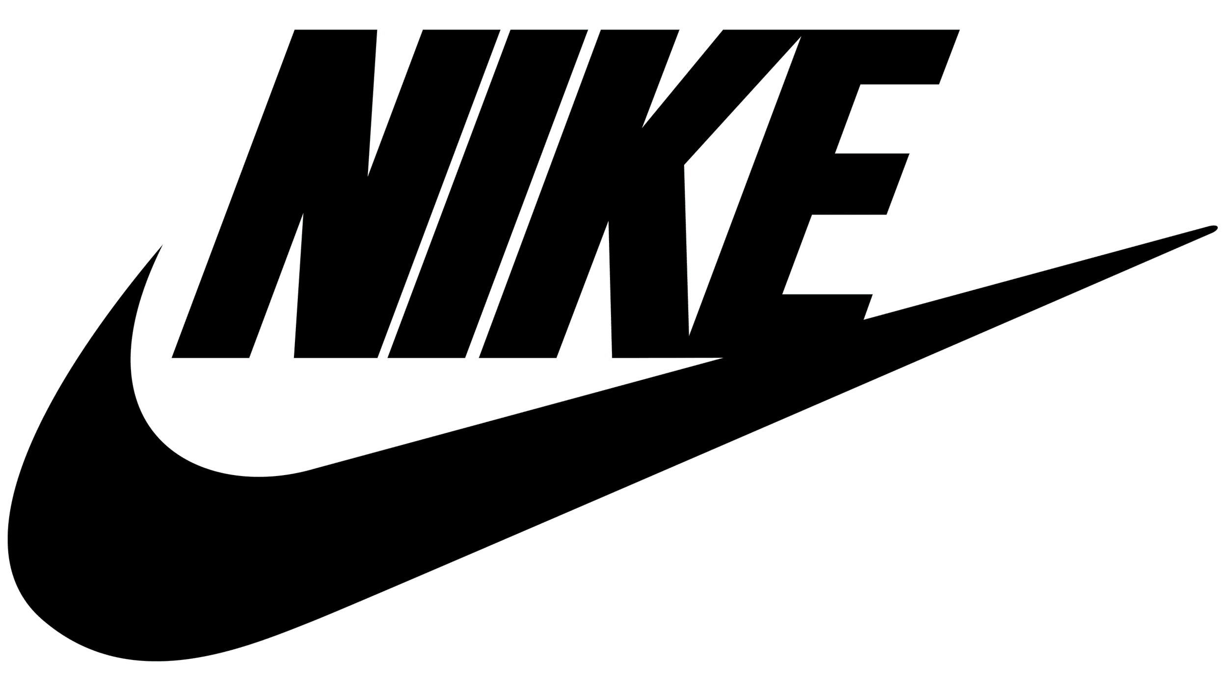 Nike logo with Swoosh design in black.