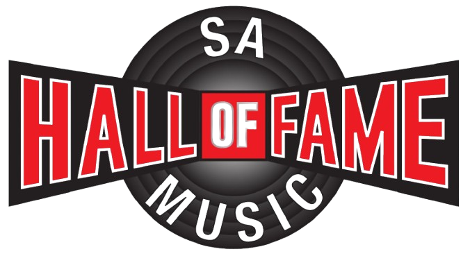SA Music Hall of Fame logo with red and black text and a vinyl record background