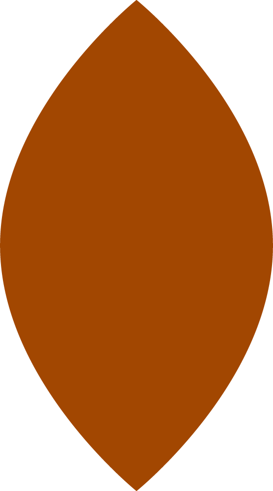 Solid brown leaf shape on white background.