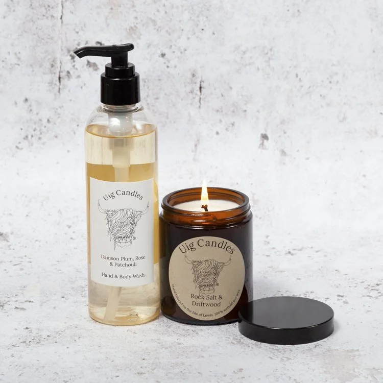 Amber Jar with Hand & Body Wash Gift Set